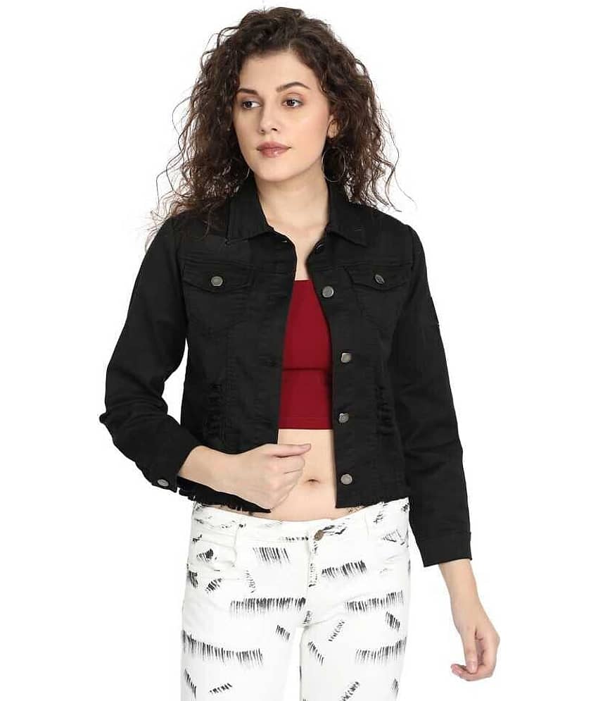 Kashian Women Denim Jacket ( Black ) - Jackets & Coats | Buy online on ZillyBuy