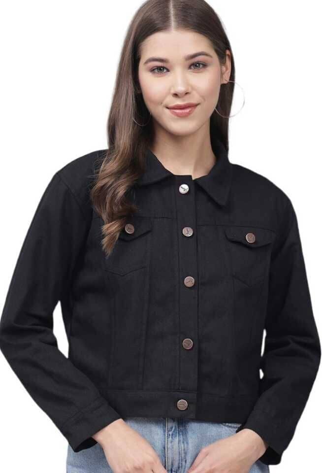 Kashian Women Denim Jacket ( Black ) - Jackets & Coats | Buy online on ZillyBuy