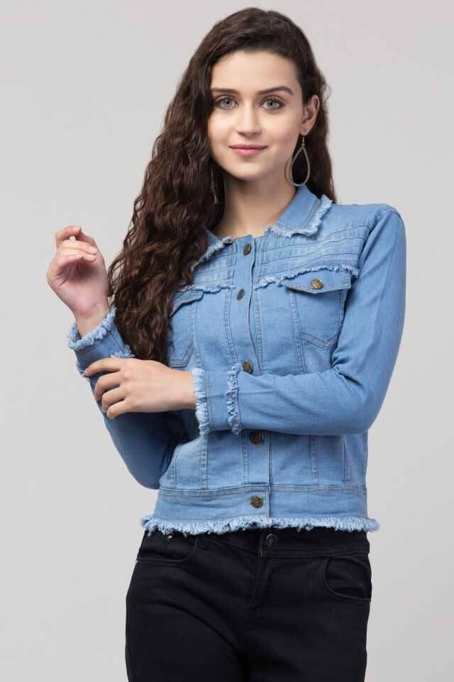 Kashian Women Denim Jacket ( Blue ) - Jackets & Coats | Buy online on ZillyBuy