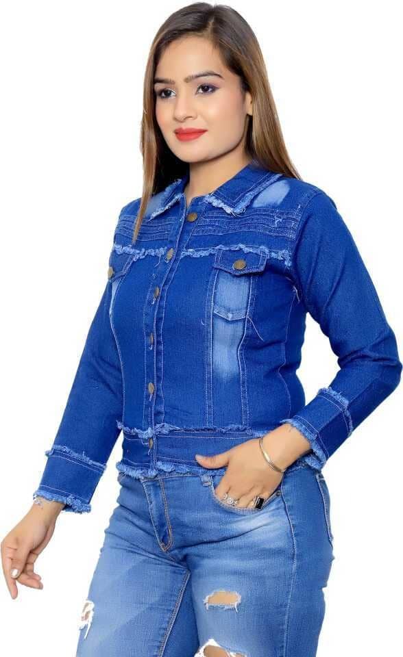 Kashian Women Denim Jacket ( Blue ) - Jackets & Coats | Buy online on ZillyBuy
