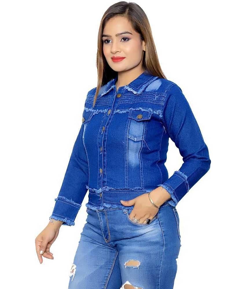 Kashian Women Denim Jacket ( Blue ) - Jackets & Coats | Buy online on ZillyBuy
