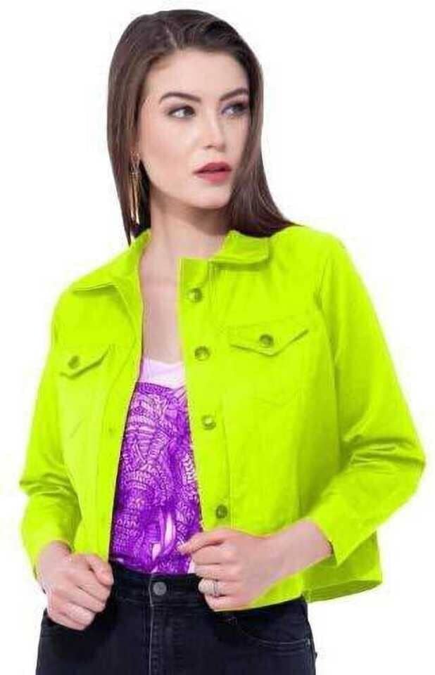 Kashian Women Denim Jacket ( Green ) - Jackets & Coats | Buy online on ZillyBuy