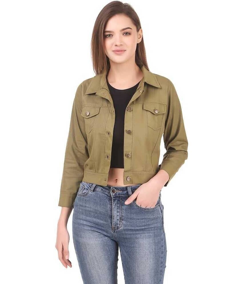 Kashian Women Denim Jacket ( Green ) - Jackets & Coats | Buy online on ZillyBuy