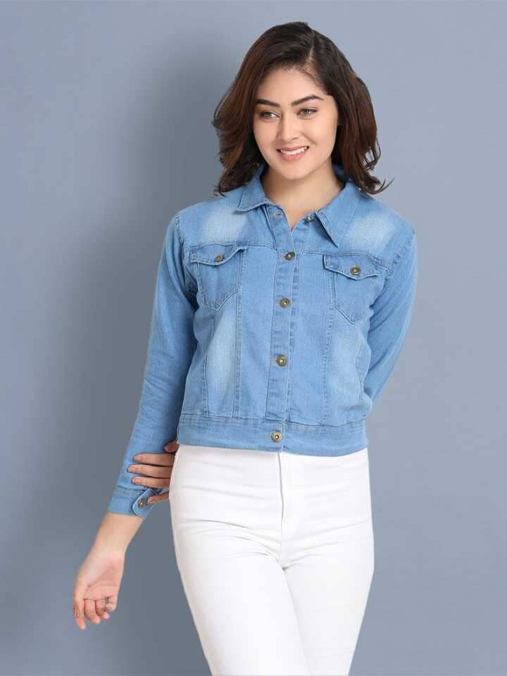 Kashian Women Denim Jacket ( Navy Blue ) - Jackets & Coats | Buy online on ZillyBuy
