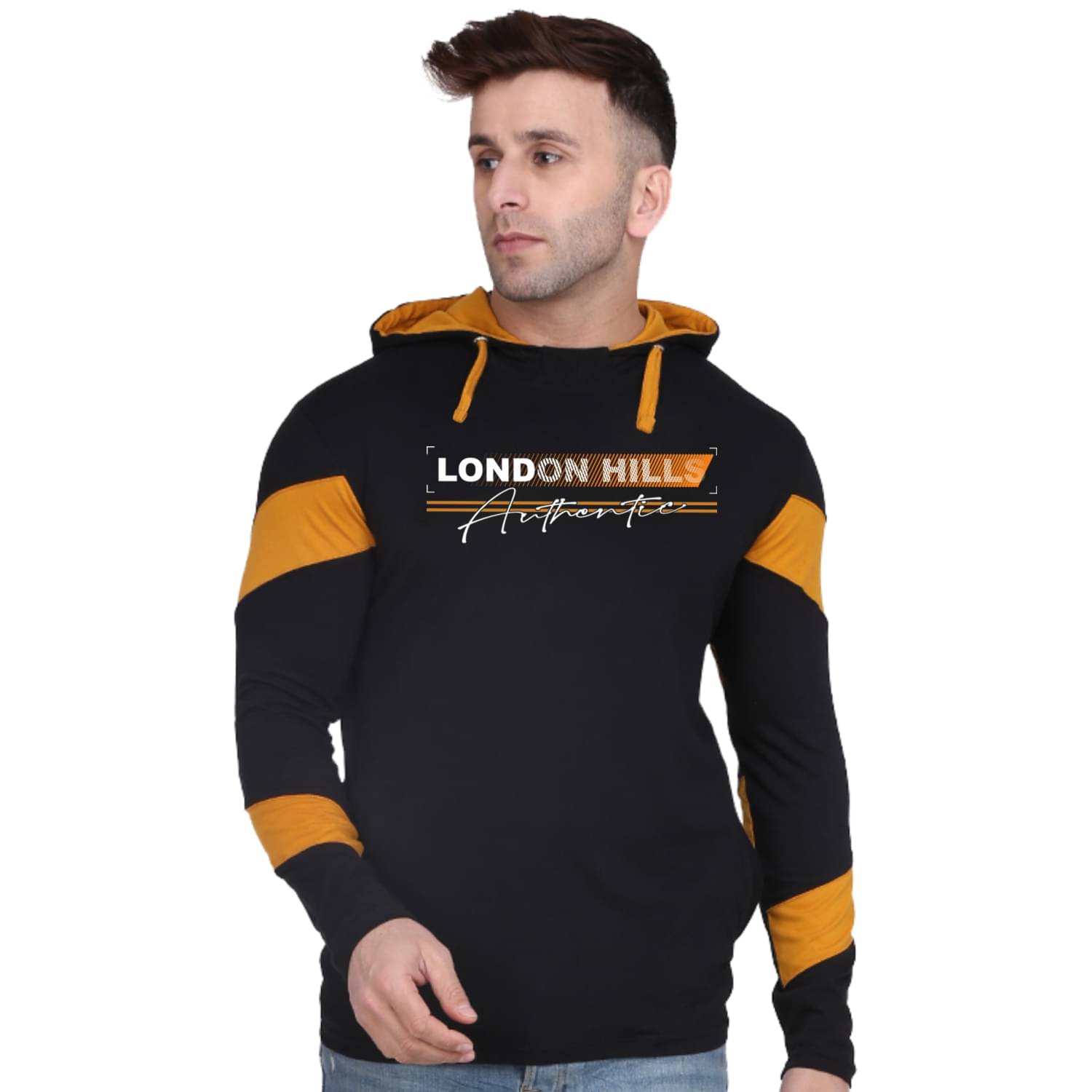 LONDON HILLS Pack of 1 Cotton Blend Regular Fit Men's T-Shirt ( Black ) LONDON HILLS Pack of 1 Cotton Blend Regular Fit Men's T-Shirt ( Black )
