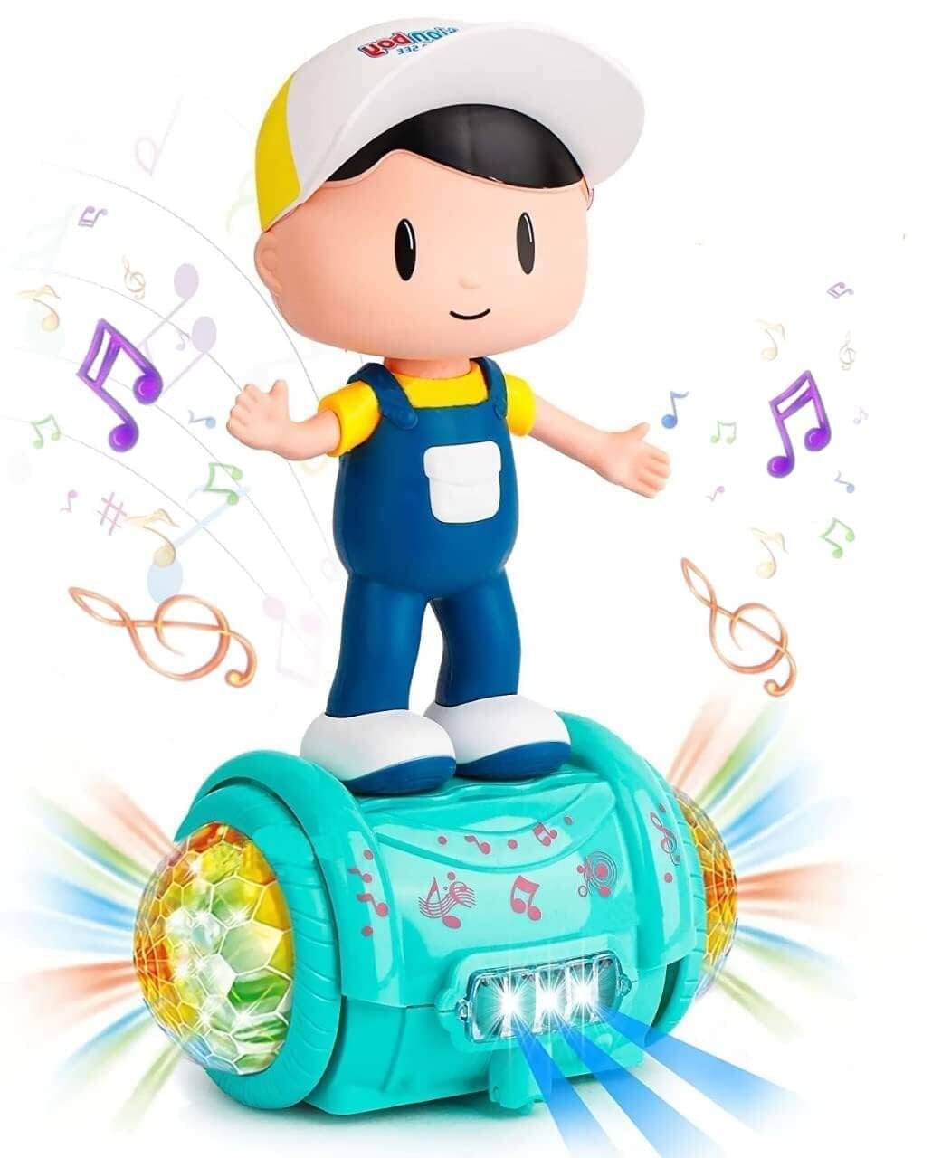     			Musical Toy for Kids, 360 Degree Rotating Dancing Boy Doll, 5D Light & Sound, Bump & Go Action For Kids