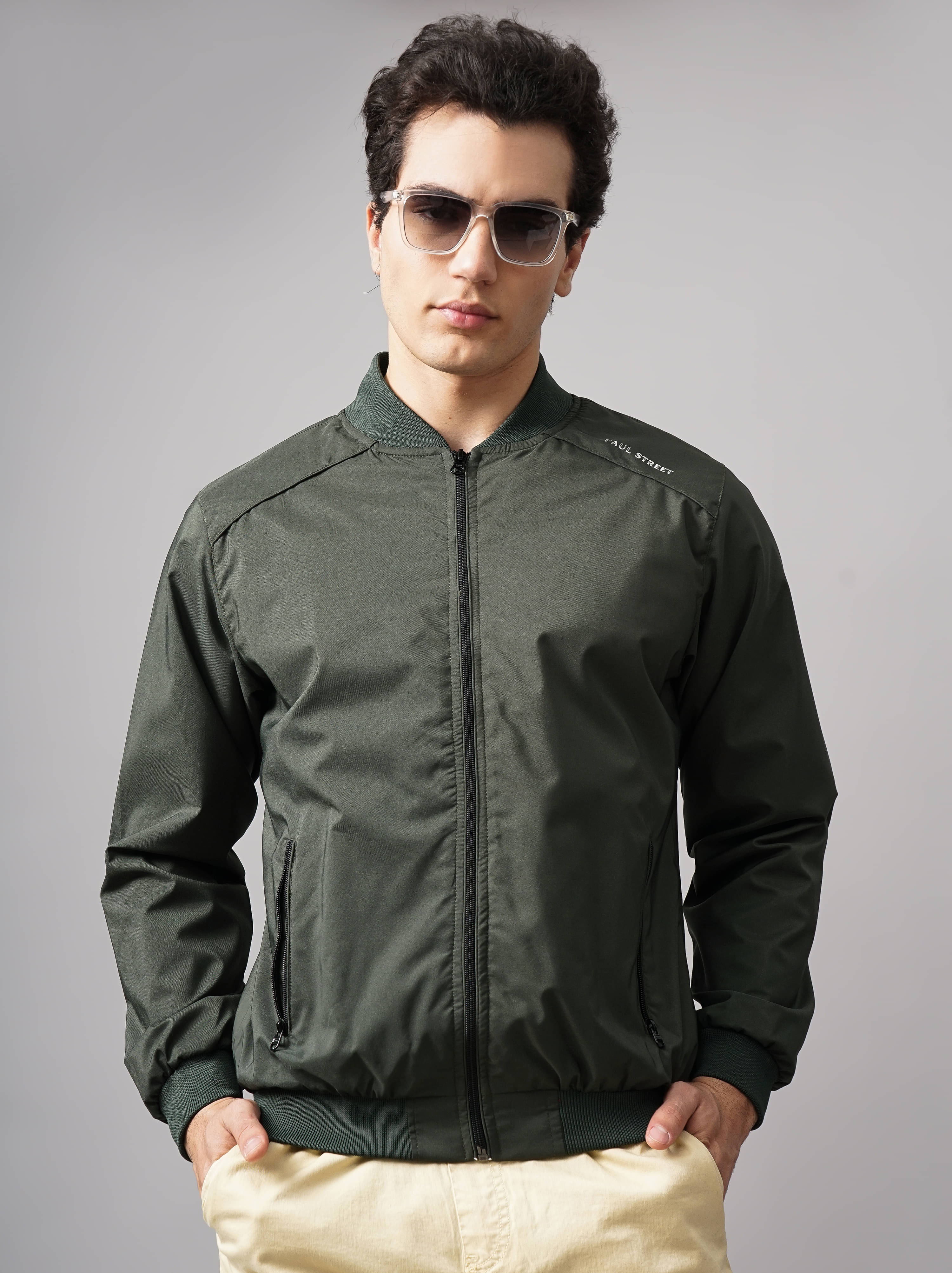     			Paul Street Polyester Men's Windcheater Jacket - Olive ( Pack of 1 )