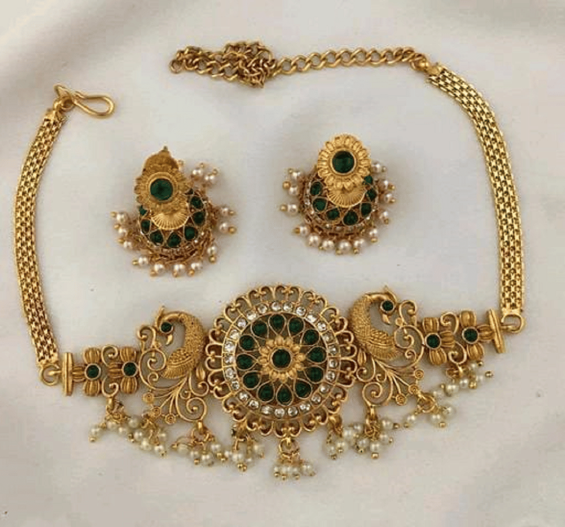 RIENTA JWL Green Alloy Necklace ( Pack of 1 )
