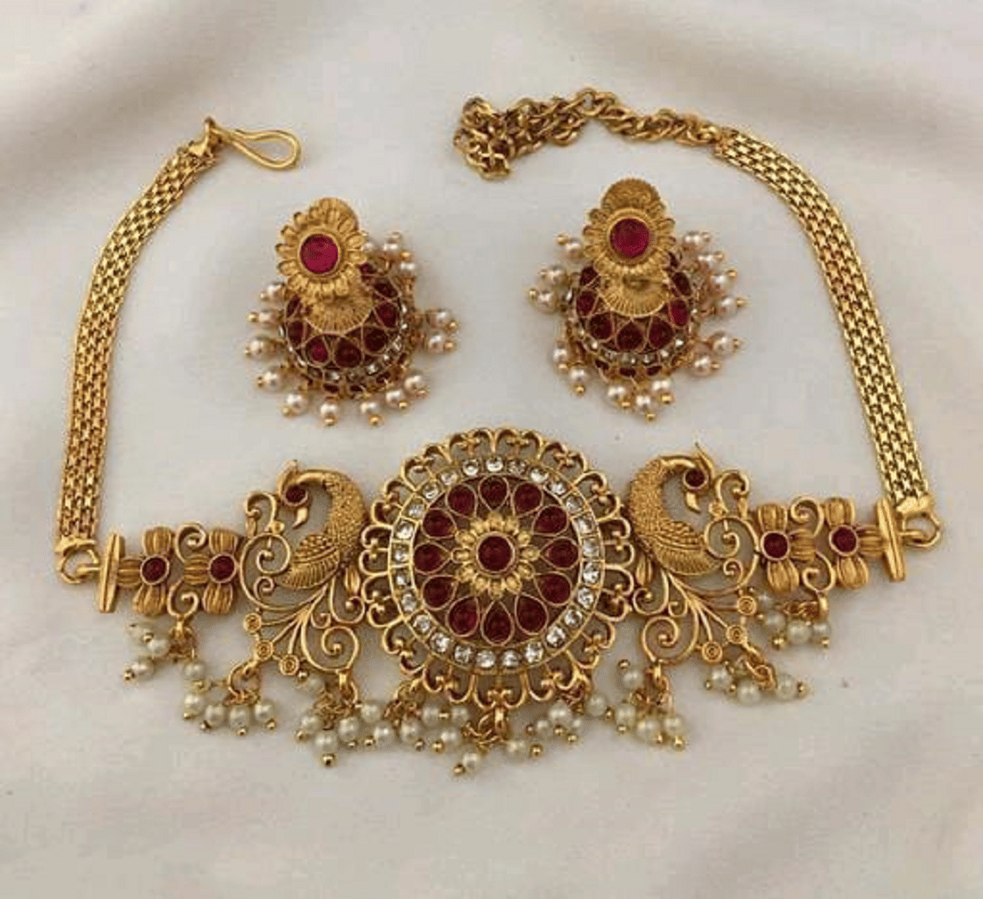 RIENTA JWL Red Alloy Necklace ( Pack of 1 )