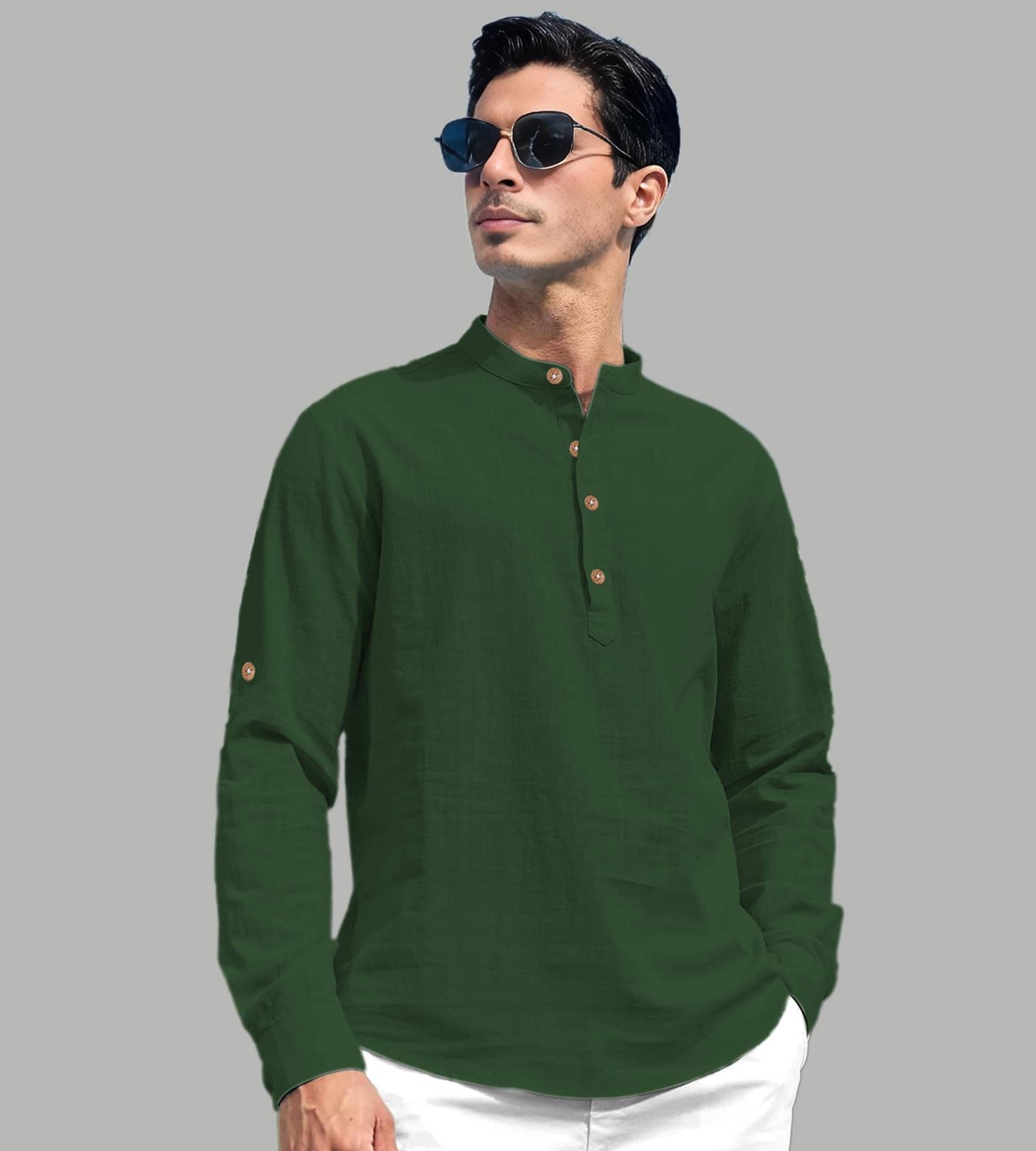 UNI VIBE Green Cotton Blend Men's Regular Kurta ( Pack of 1 ) UNI VIBE Green Cotton Blend Men's Regular Kurta ( Pack of 1 )
