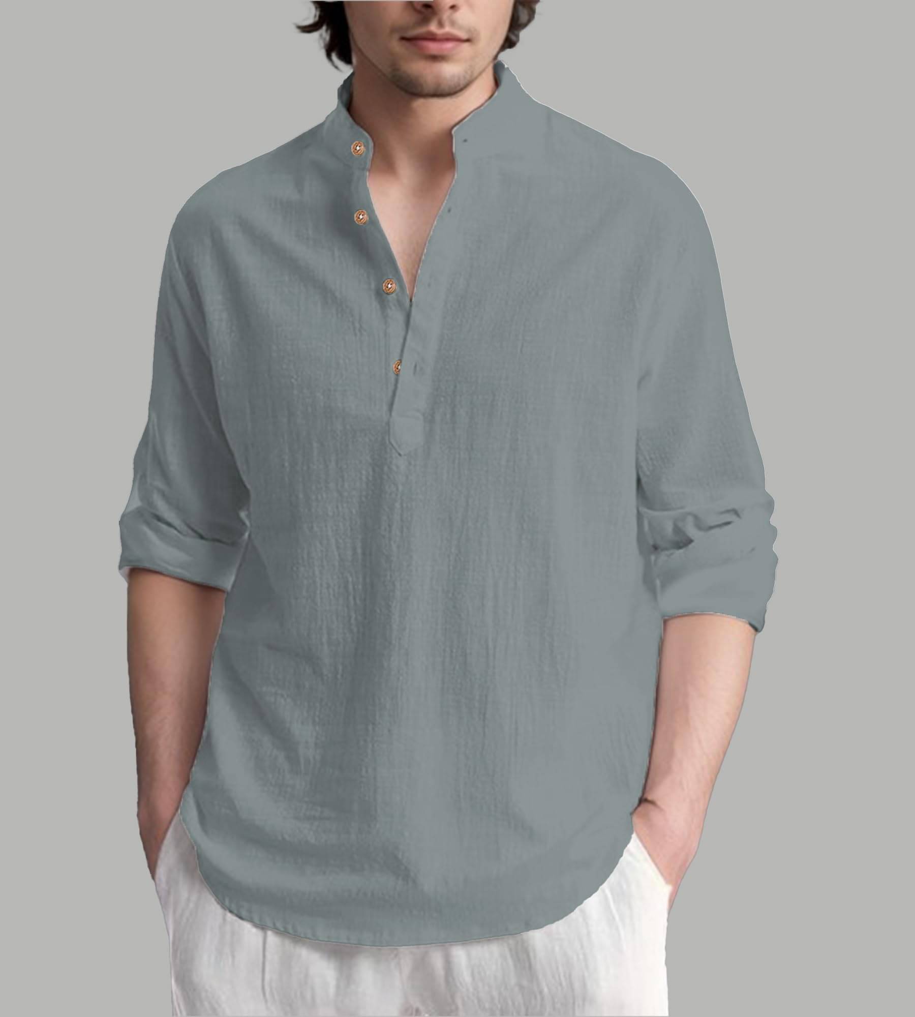 UNI VIBE Grey Cotton Blend Men's Regular Kurta ( Pack of 1 ) UNI VIBE Grey Cotton Blend Men's Regular Kurta ( Pack of 1 )