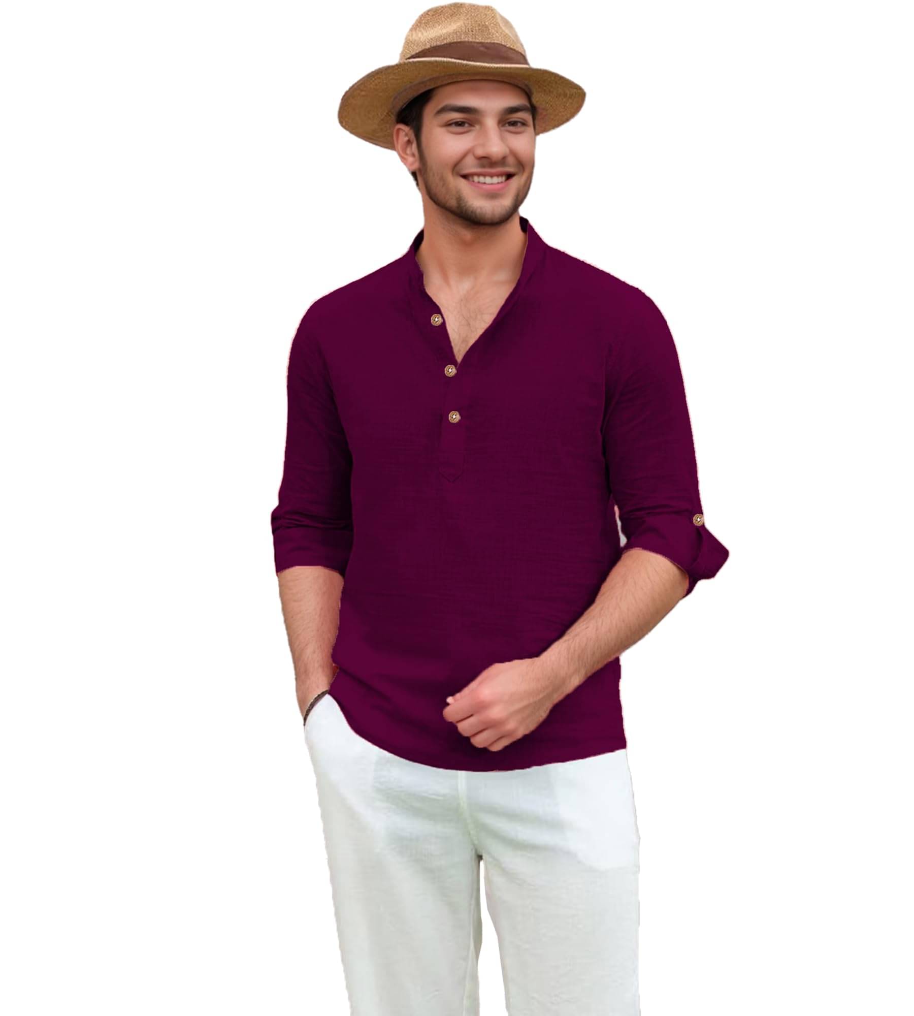     			Vida Loca Magenta Cotton Blend Men's Shirt Style Kurta ( Pack of 1 )