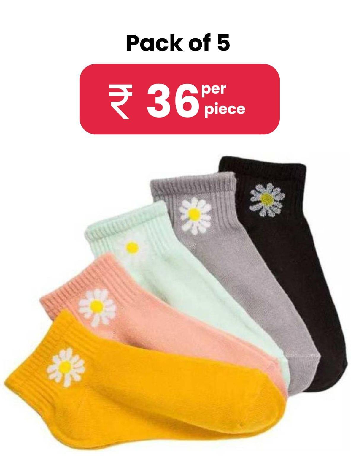     			hicode Blended Men's Solid Multicolor Ankle Length Socks ( Pack of 5 )