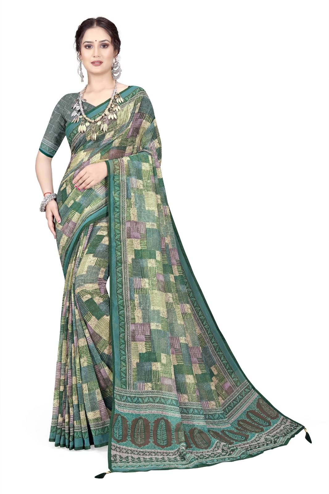 mahalaxmi fab Georgette Printed Saree With Unstitched Blouse Piece ( Fluorescent Green ) mahalaxmi fab Georgette Printed Saree With Unstitched Blouse Piece ( Fluorescent Green )