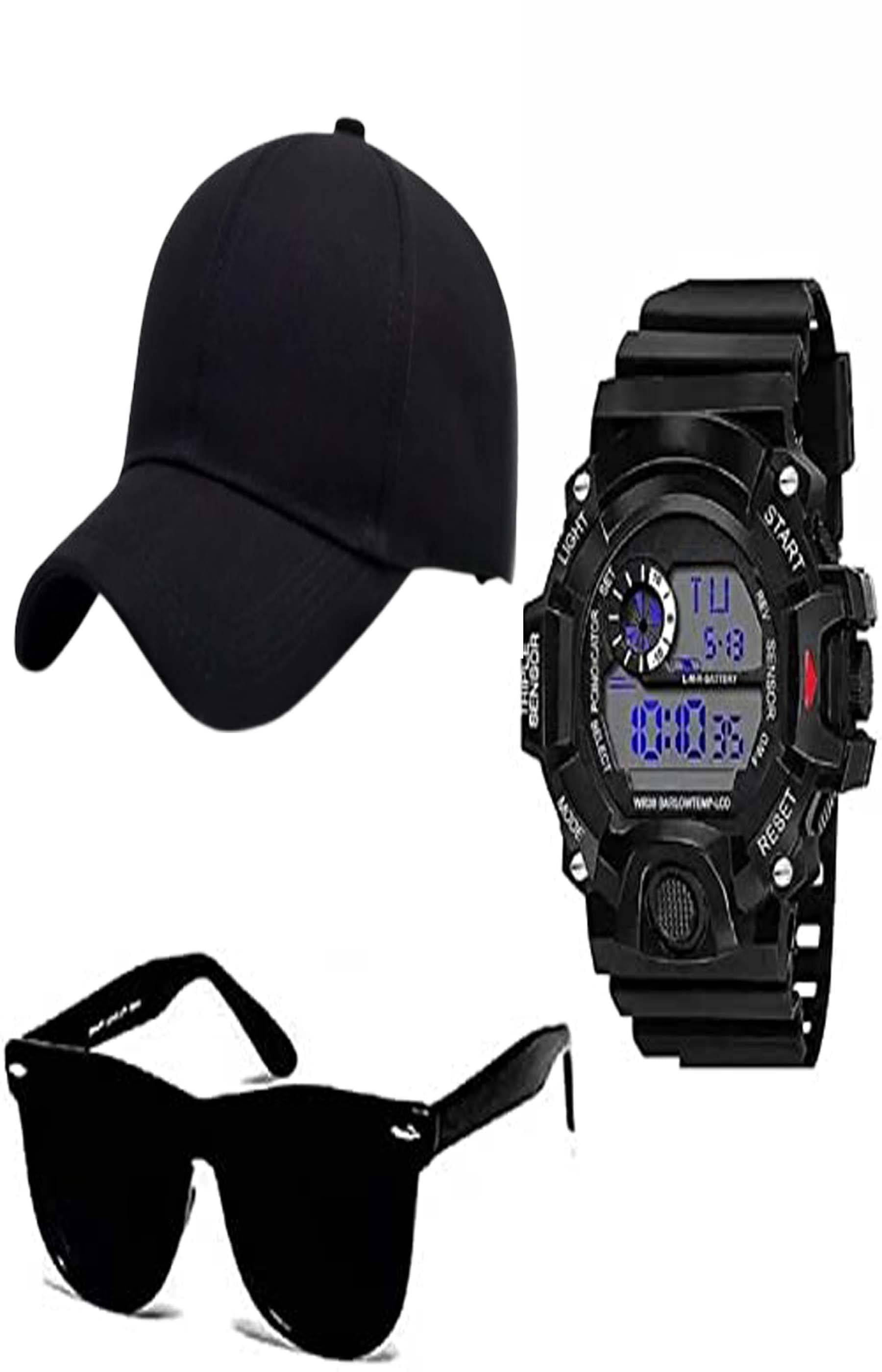 windexa Pack of 3 Polyester Men's Cap ( Black ) windexa Pack of 3 Polyester Men's Cap ( Black )