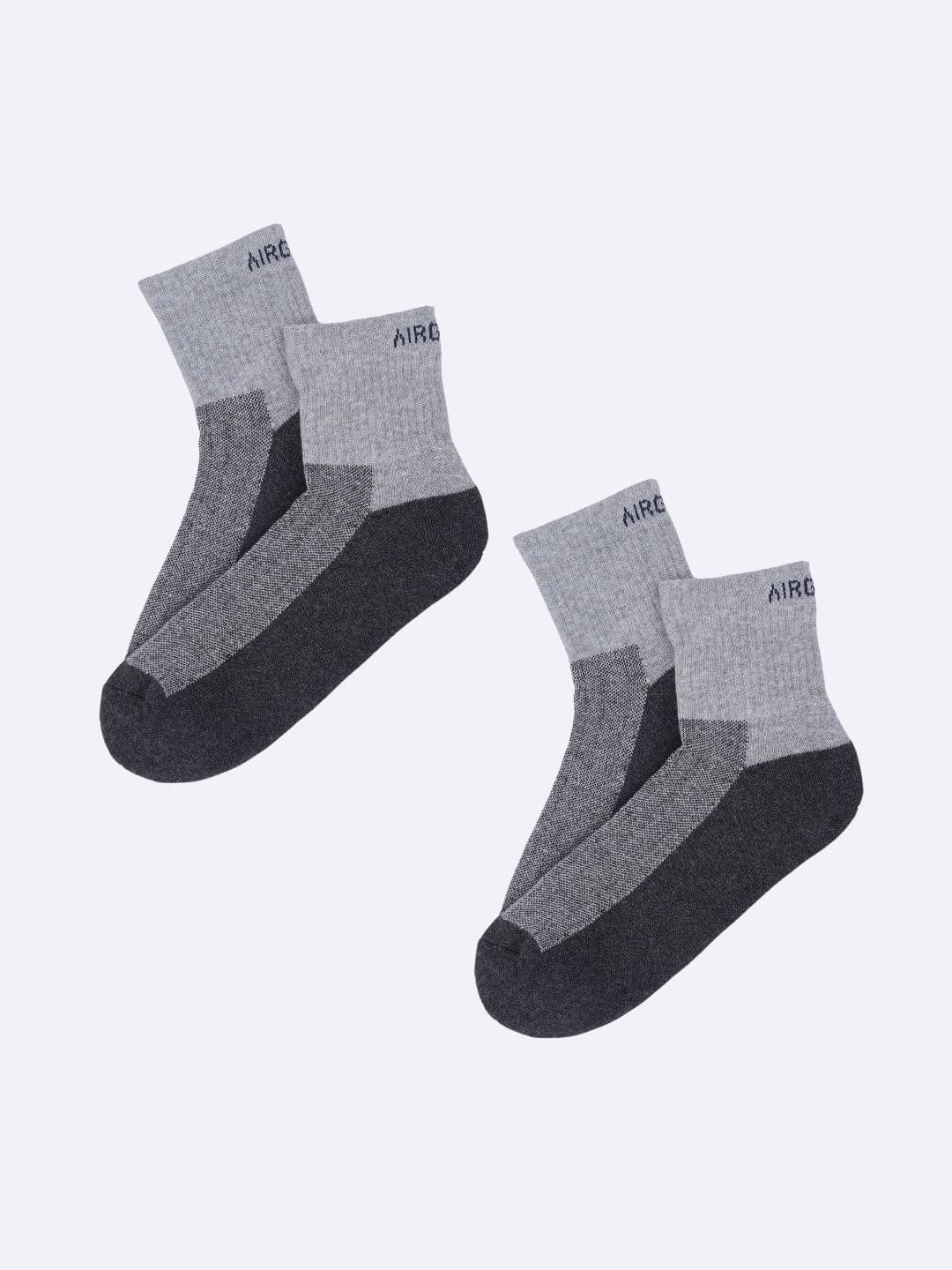     			AIR GARB Pack of 2 Men's Cotton Ankle Length Socks ( Grey )