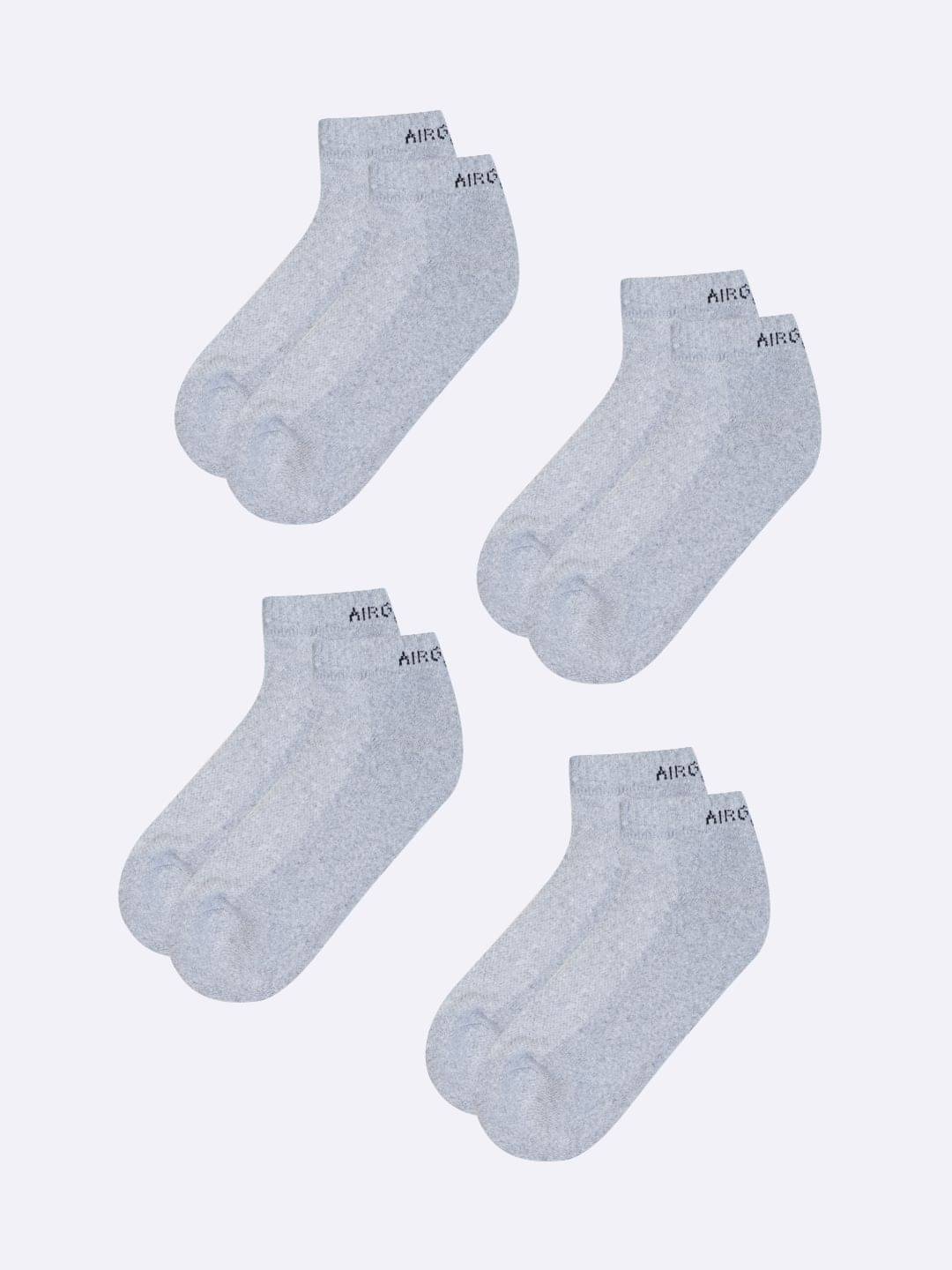 AIR GARB Pack of 4 Men's Cotton Low Ankle Socks ( Light Grey )     			AIR GARB Pack of 4 Men's Cotton Low Ankle Socks ( Light Grey )