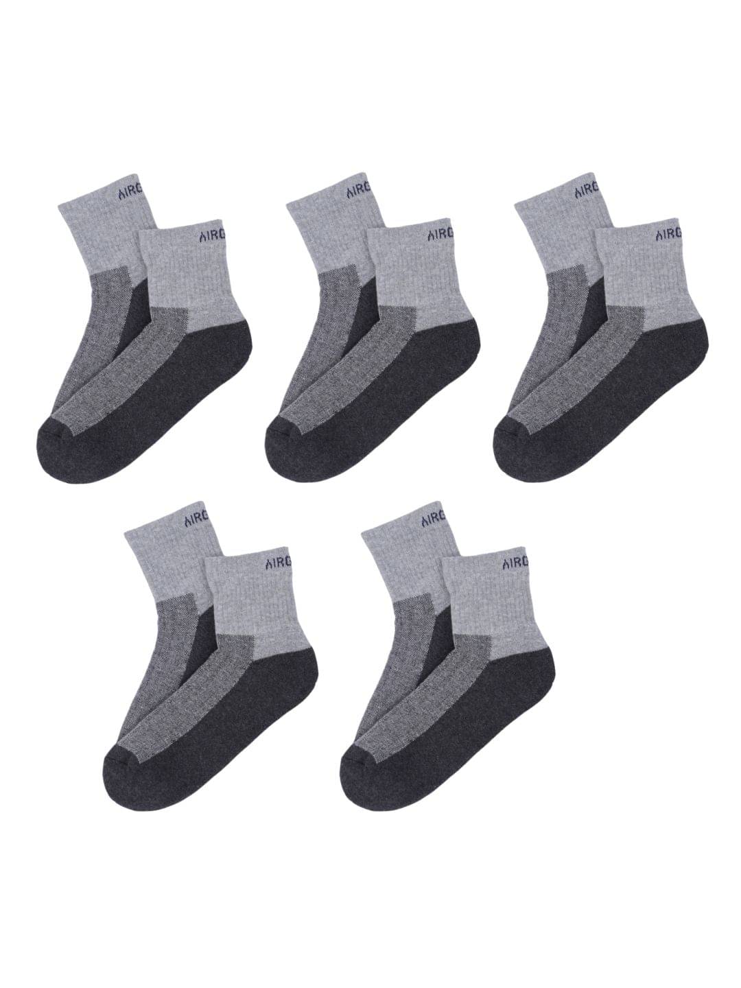 AIR GARB Pack of 5 Men's Cotton Ankle Length Socks ( Light Grey )     			AIR GARB Pack of 5 Men's Cotton Ankle Length Socks ( Light Grey )