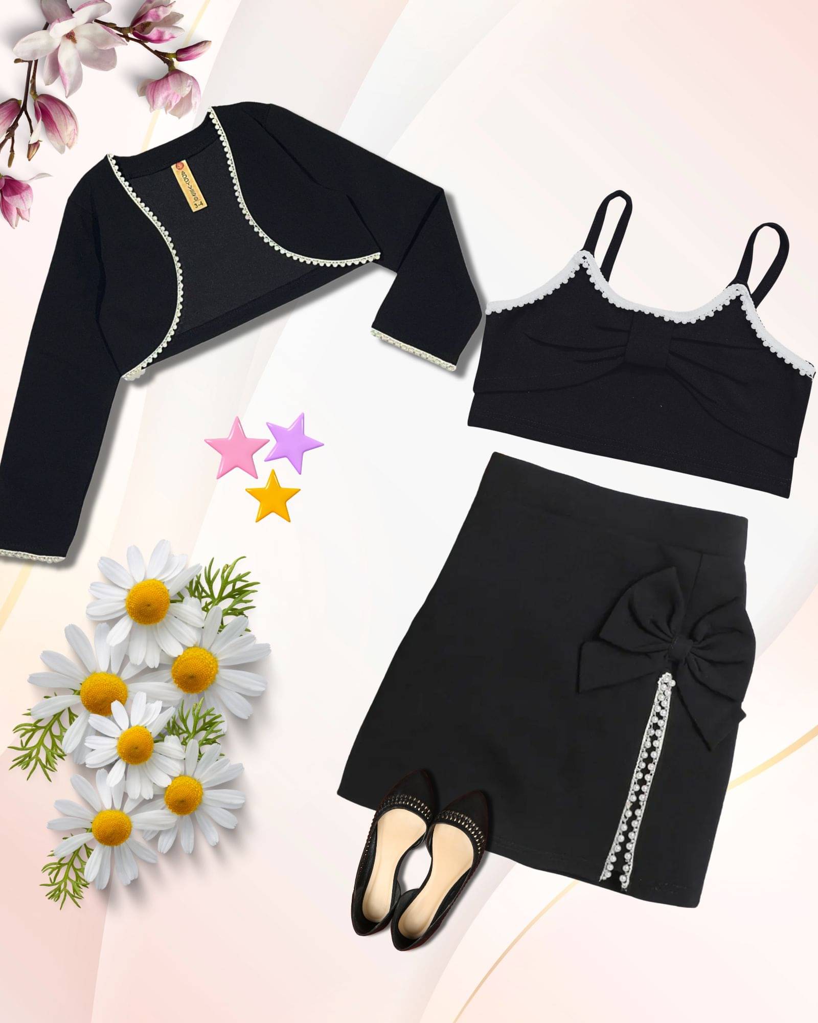     			Addyvero Pack of 1 Girls Polyester Top With Skirt ( Black )