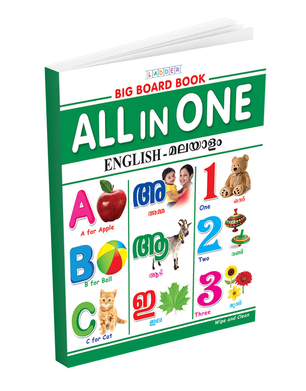     			All in One English  - Malayalam Big Board Book for Kids : Early Learning Picture Book for Childern of Age 2+ Years