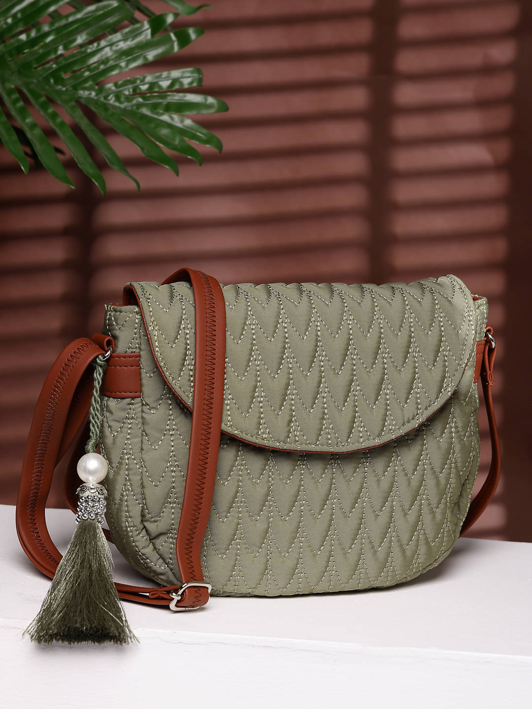     			Anekaant Sling Bag Polyster Set of 1 ( Green )