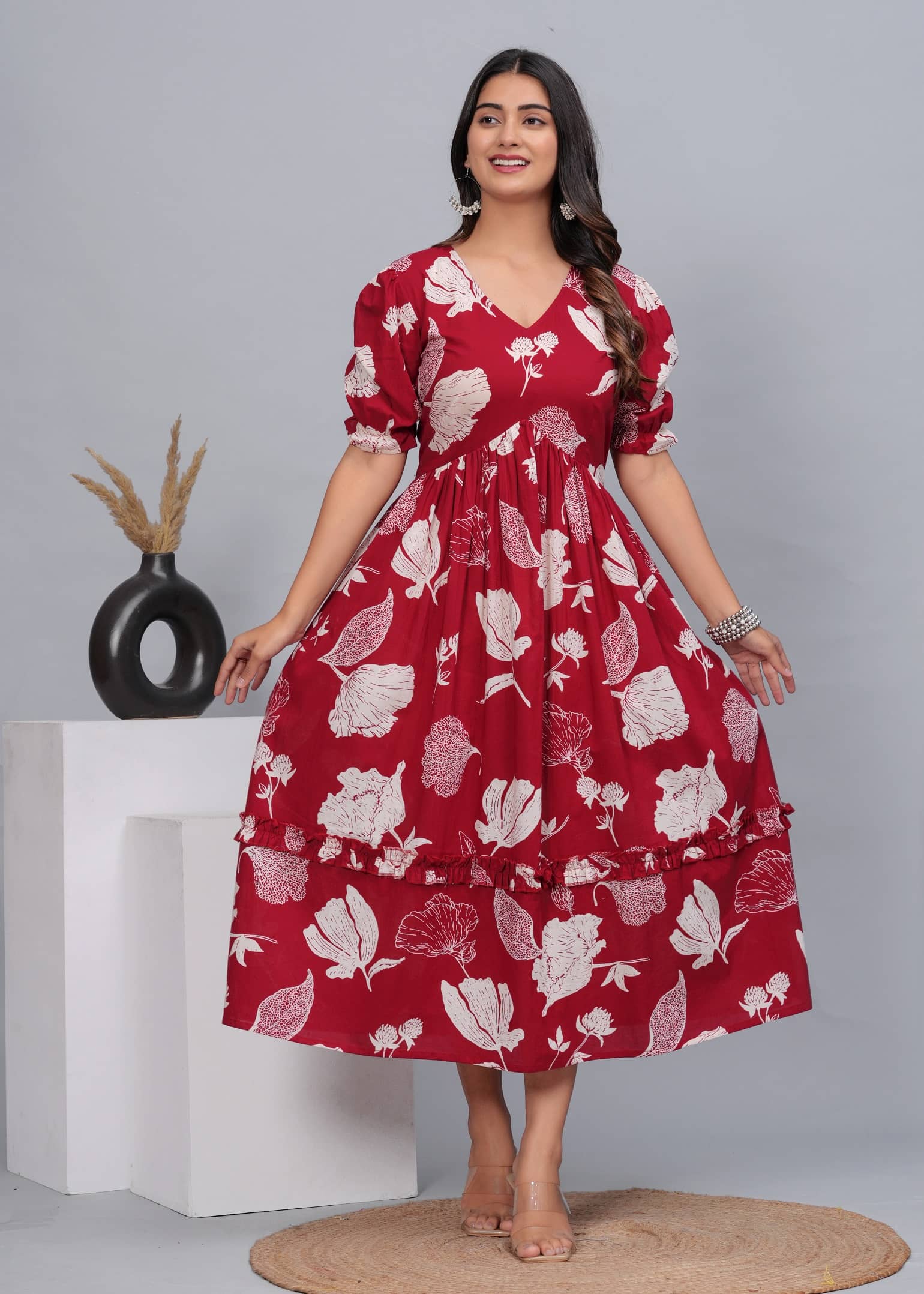 CTMTEX Pack of 1 Cotton Printed Anarkali Women's Kurti - ( Green ) - Kurtis, Tunics | Buy online on ZillyBuy