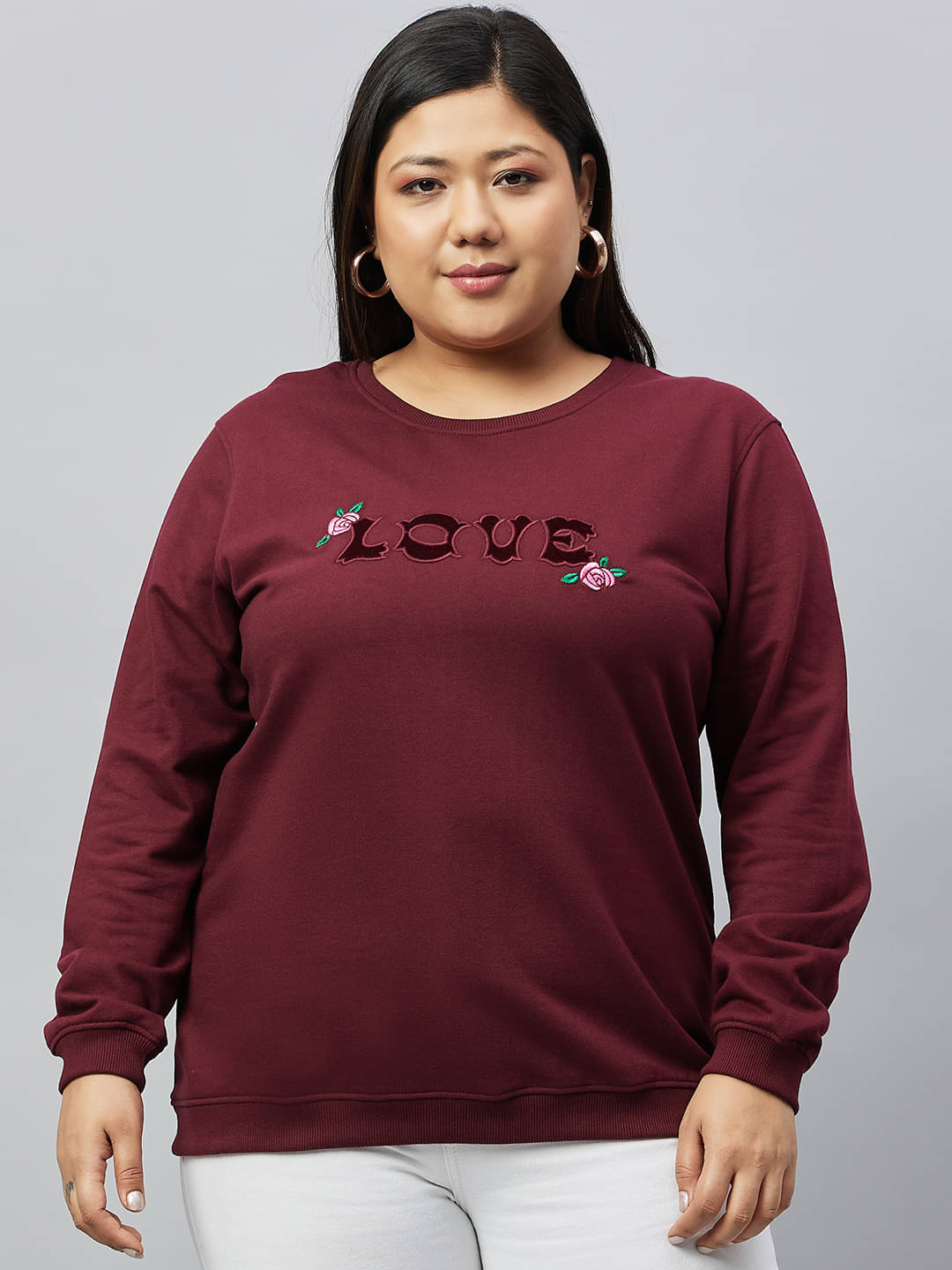     			Club York Cotton Blend Women's Non Hooded Sweatshirt ( Maroon )