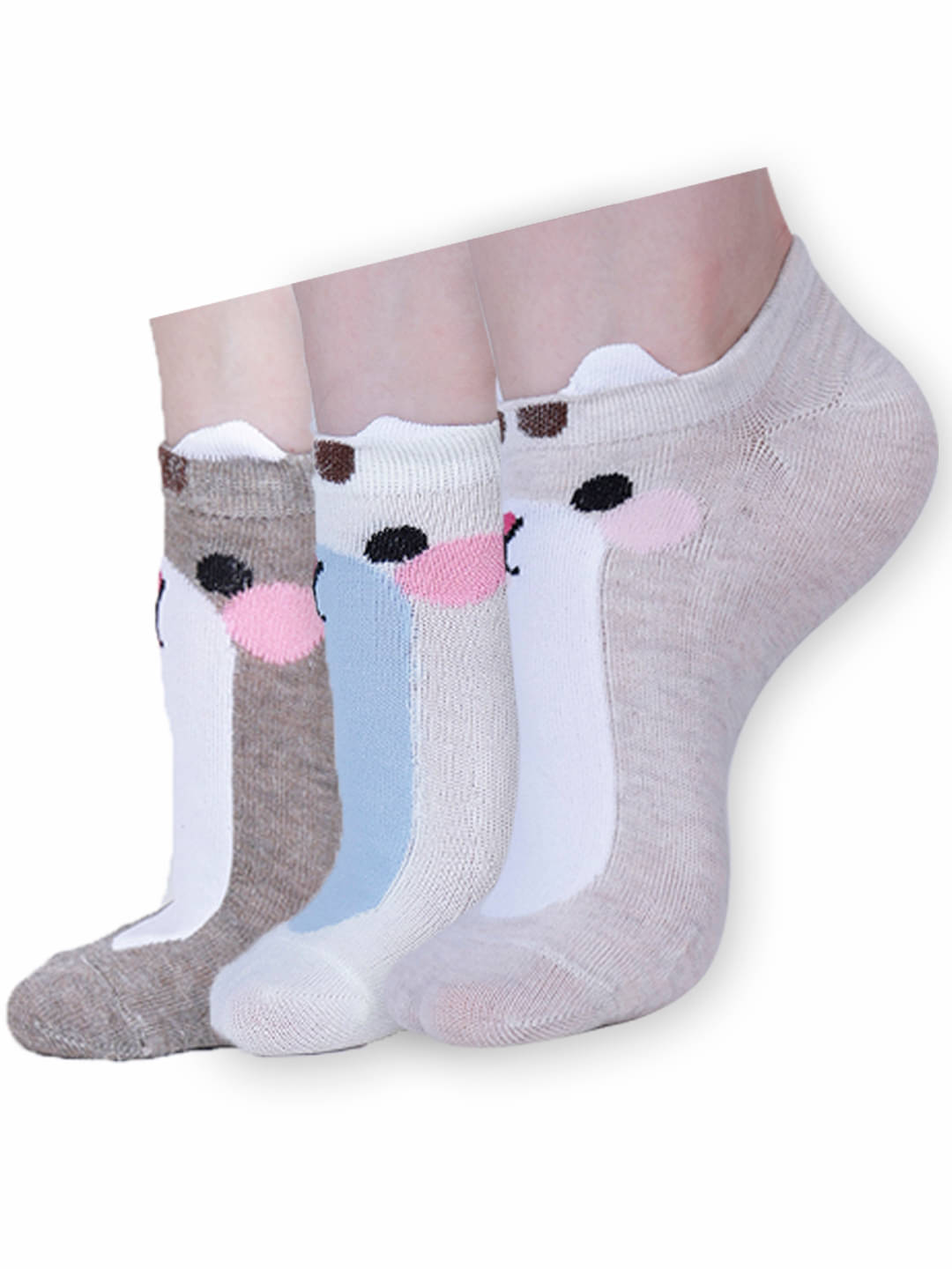 Dollar Pack of 3 Women's Cotton Blend Ankle Length Socks ( Multicolor ) Dollar Pack of 3 Women's Cotton Blend Ankle Length Socks ( Multicolor )
