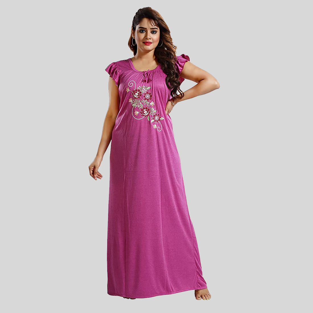     			Gutthi Purple Hosiery Women's Nightwear Nighty & Night Gowns ( Pack of 1 )
