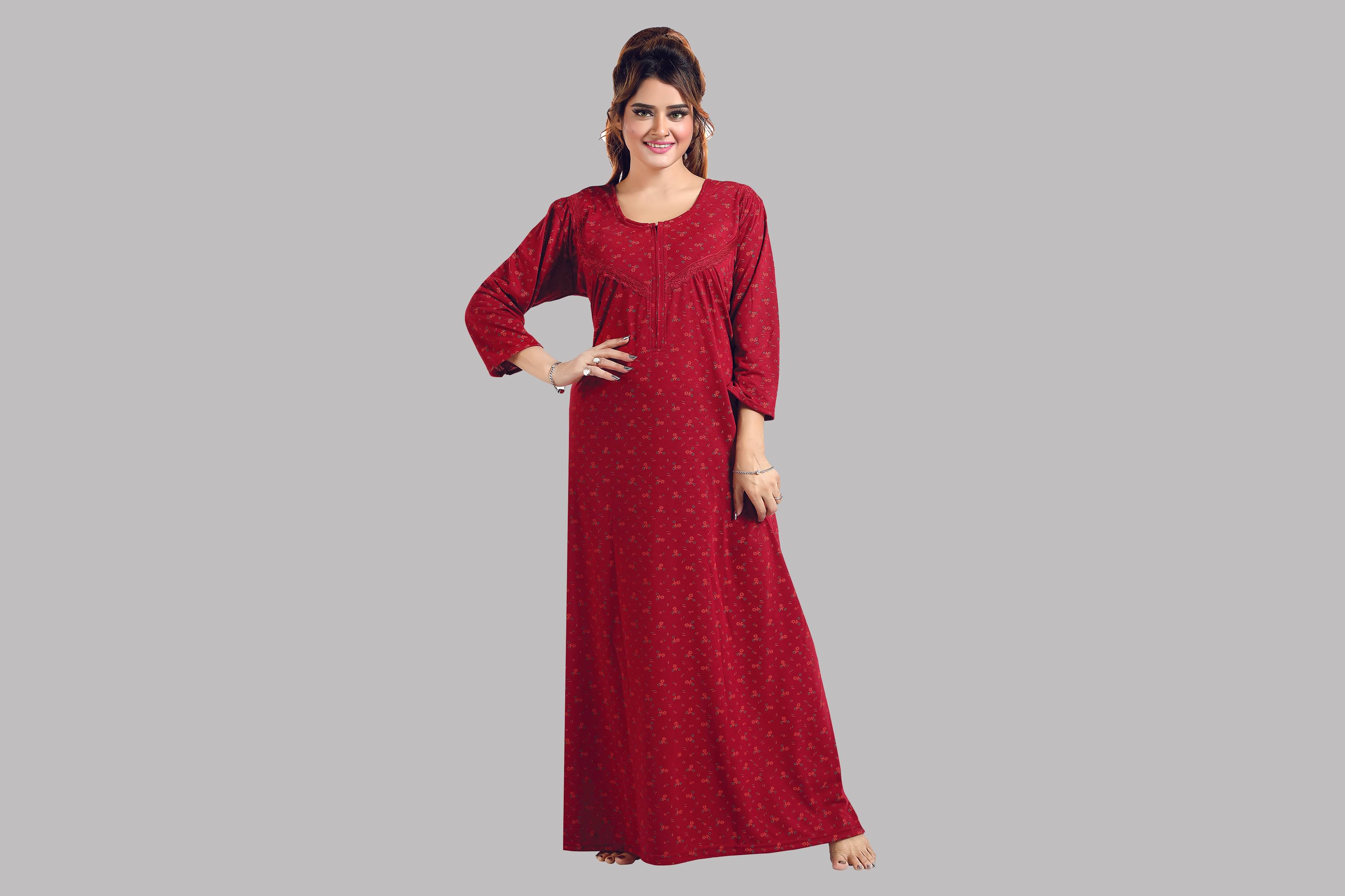     			Gutthi Red Hosiery Women's Nightwear Nighty & Night Gowns ( Pack of 1 )