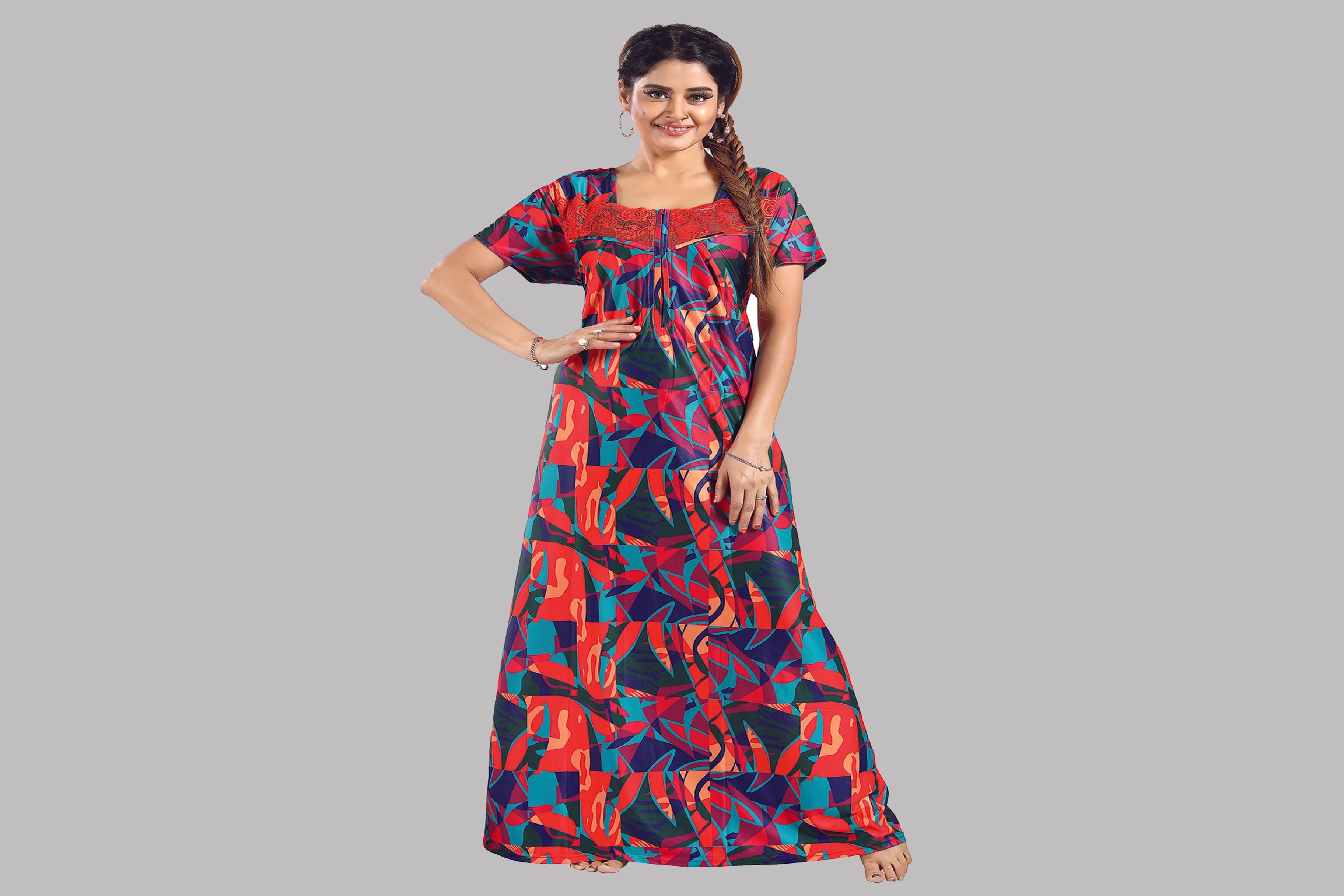     			Gutthi Red Satin Women's Nightwear Nighty & Night Gowns ( Pack of 1 )