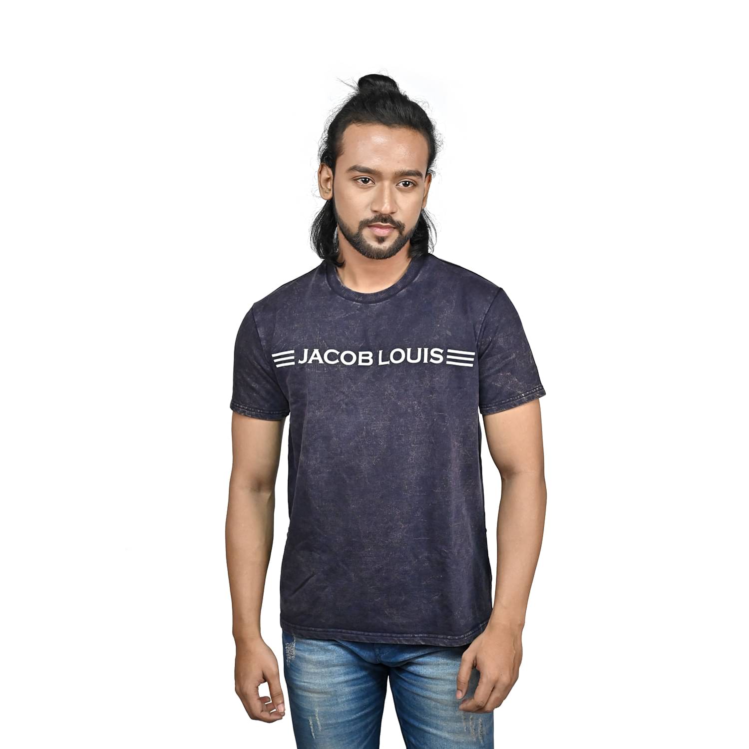 JACOB LOUIS Pack of 1 Cotton Regular Fit Men's T-Shirt ( Blue ) JACOB LOUIS Pack of 1 Cotton Regular Fit Men's T-Shirt ( Blue )
