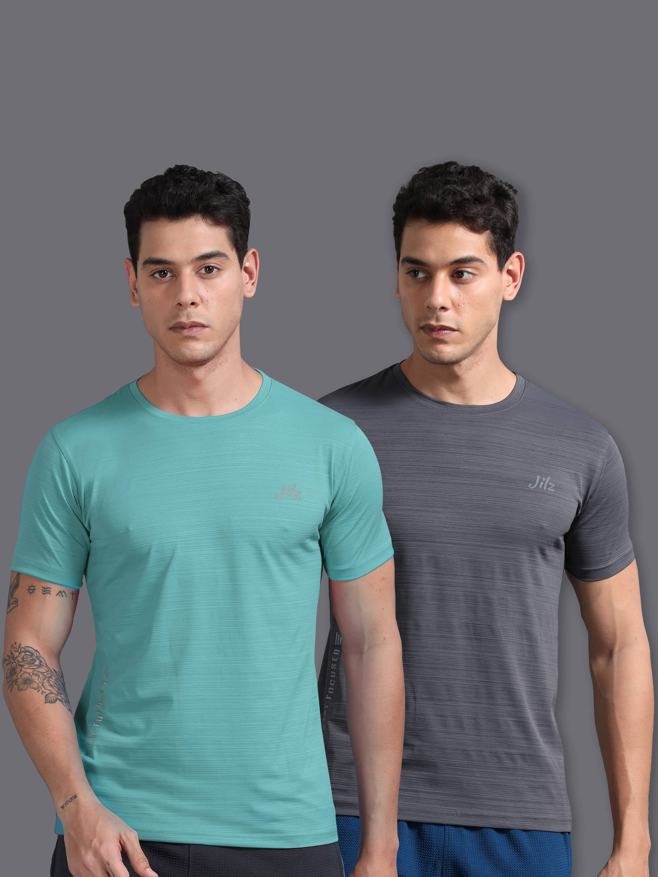     			JILZ Pack of 2 Polyester Regular Fit Men's T-Shirt ( Multicolor )