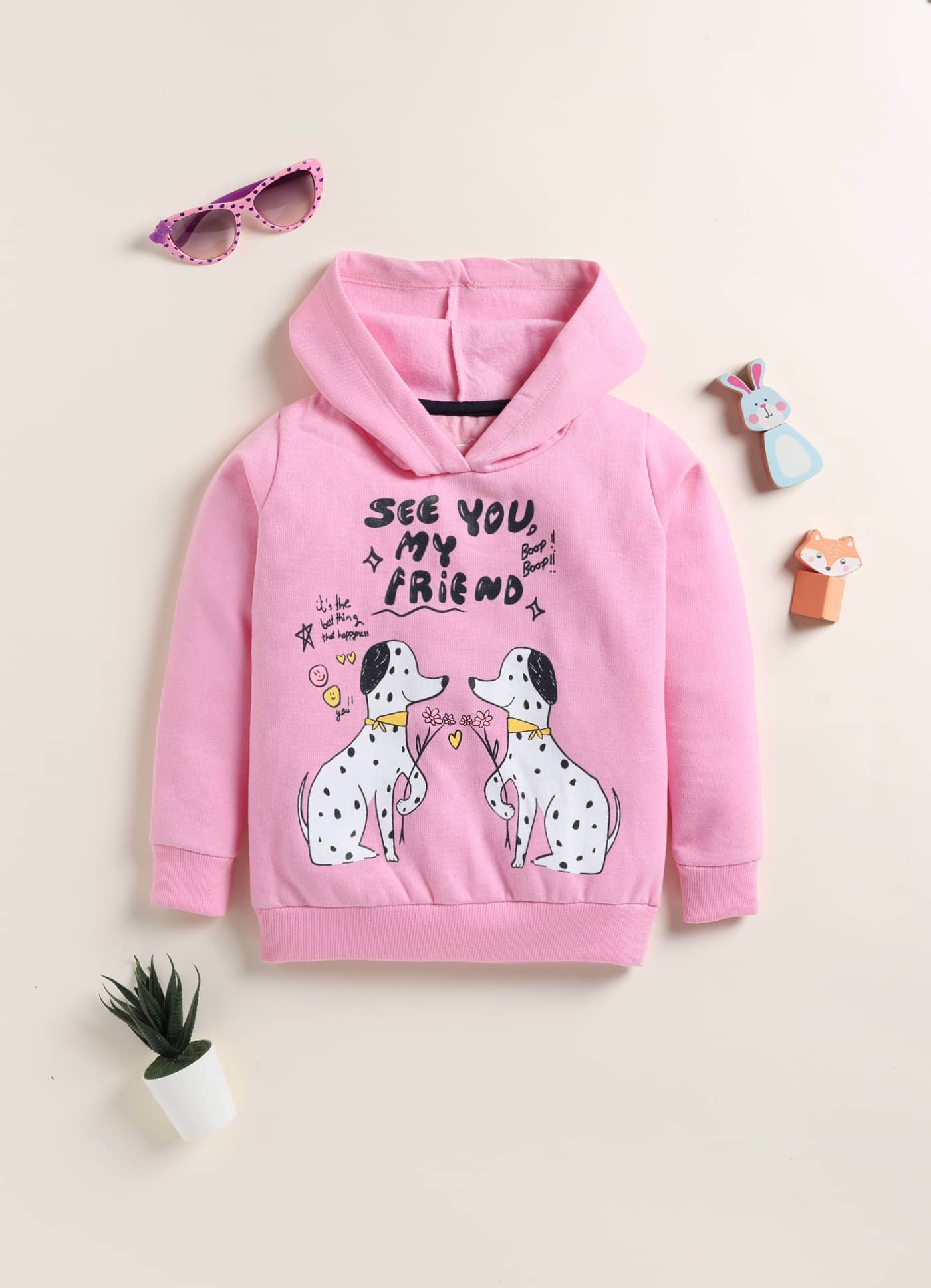     			Lazy Shark Pack of 1 Girls Fleece Sweatshirt ( Pink )