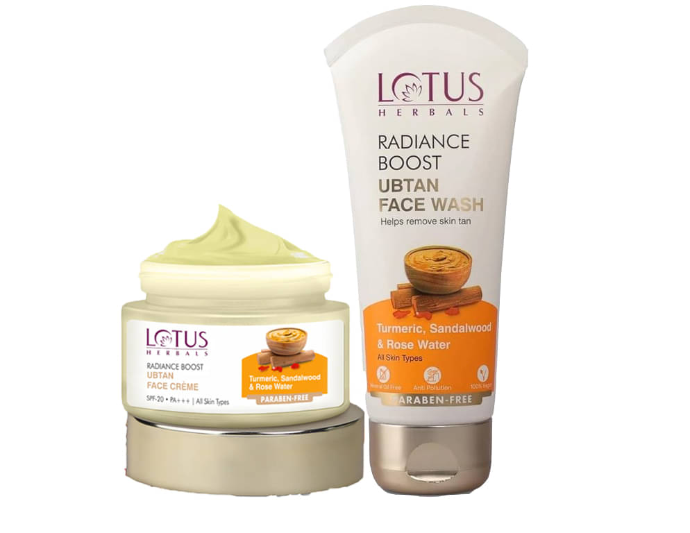 Lotus Herbals Radiance Boost Ubtan Face Cream 50g , Boost Ubtan Facewash 100G (Pack of 2) Lotus Herbals Radiance Boost Ubtan Face Cream 50g , Boost Ubtan Facewash 100G (Pack of 2)