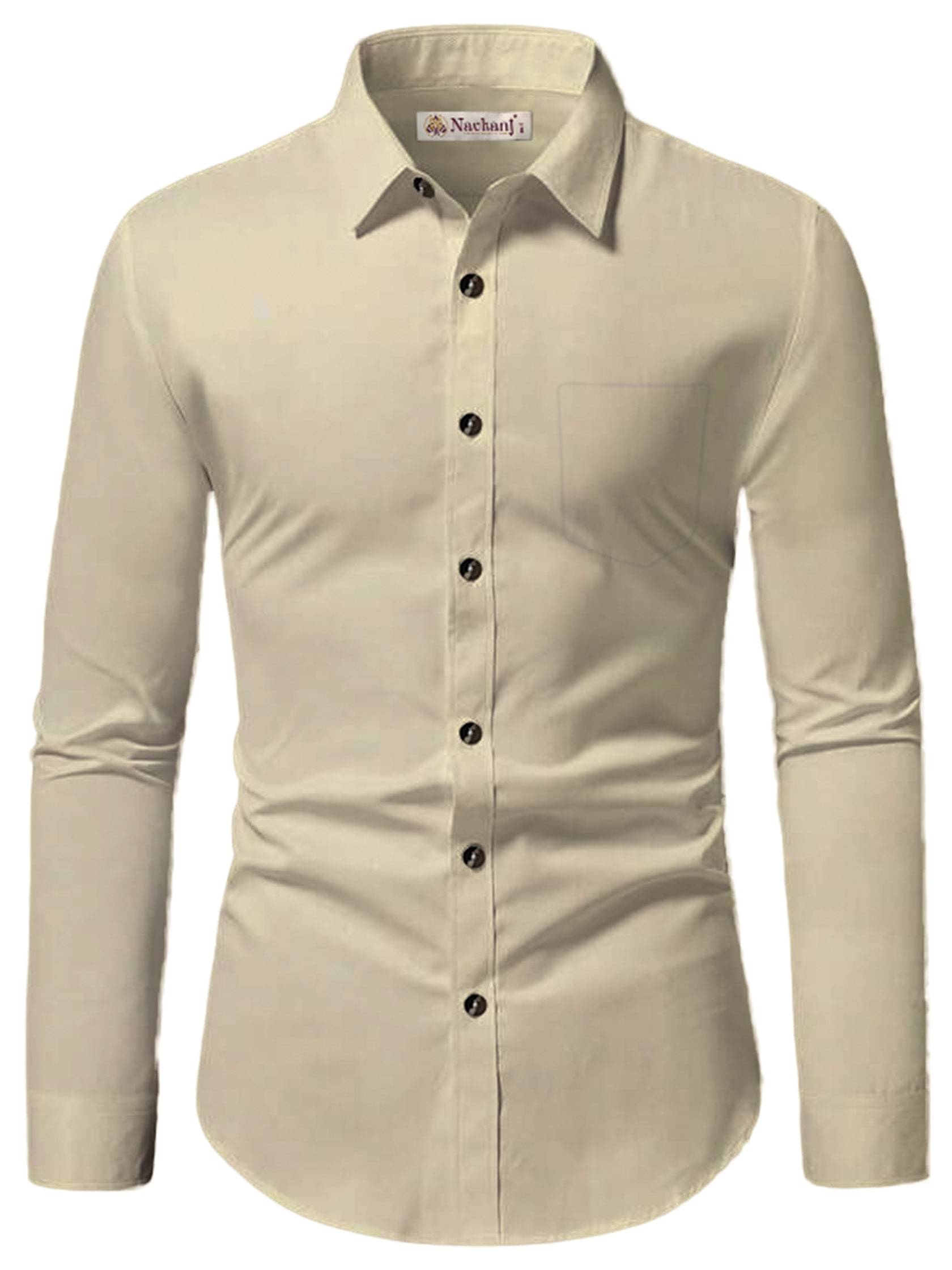 Navkanj Cotton Slim Fit Full Sleeves Men's Formal Shirt - Beige ( Pack of 1 ) Navkanj Cotton Slim Fit Full Sleeves Men's Formal Shirt - Beige ( Pack of 1 )