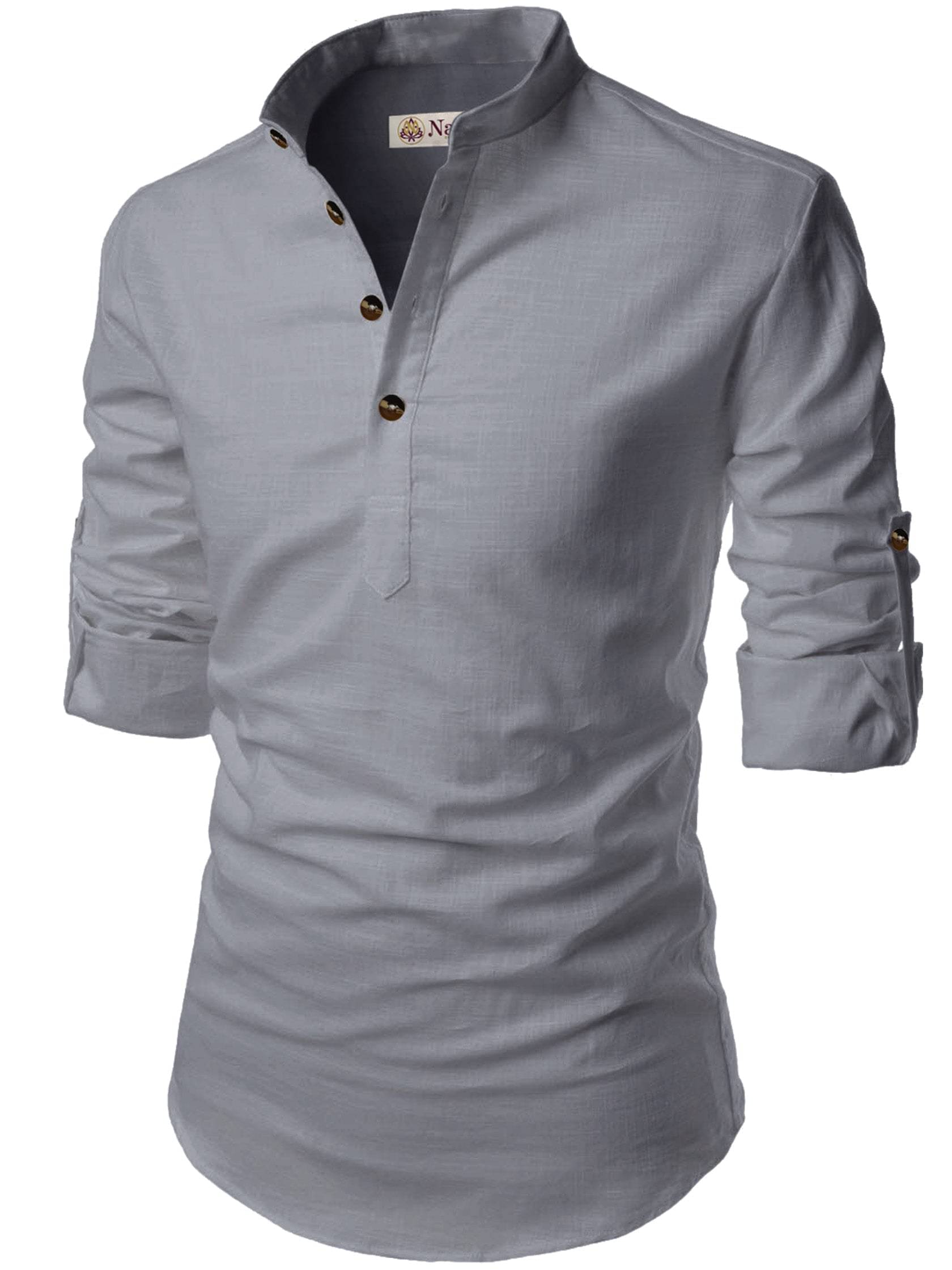     			Navkanj Grey Cotton Men's Regular Kurta ( Pack of 1 )