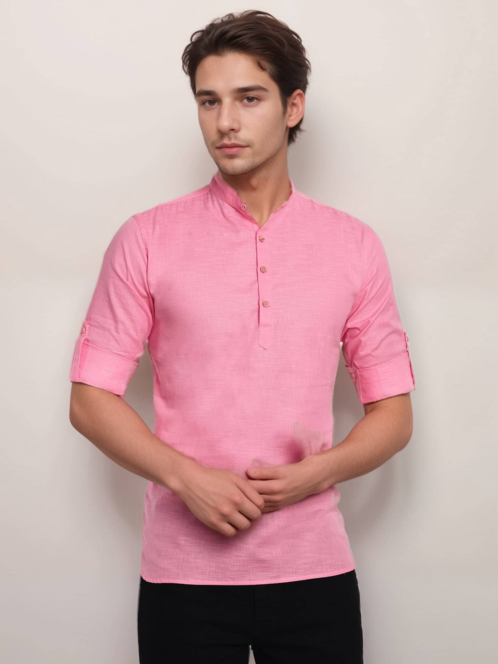     			Navkanj Peach Cotton Men's Regular Kurta ( Pack of 1 )