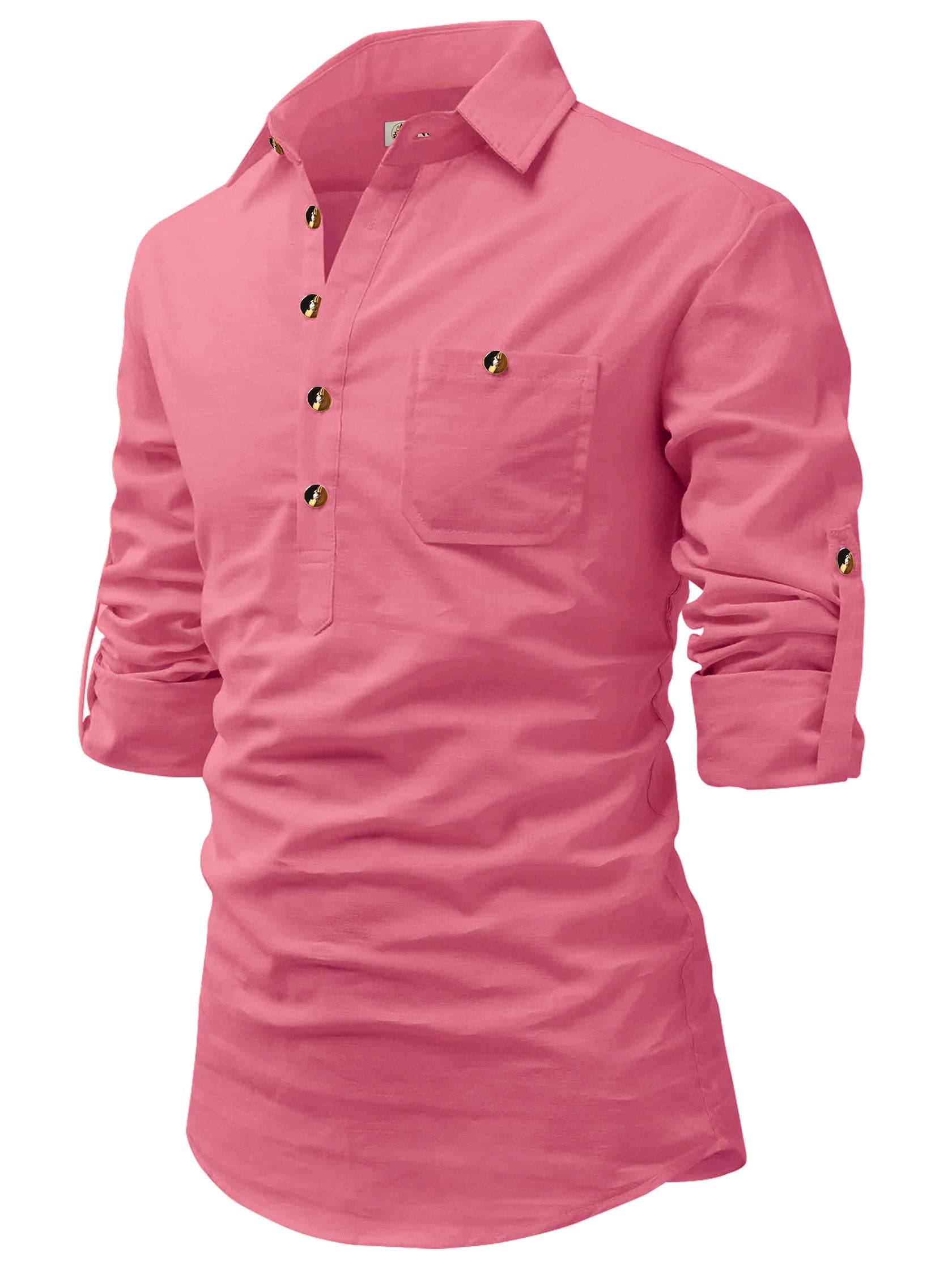     			Navkanj Peach Cotton Men's Regular Kurta ( Pack of 1 )