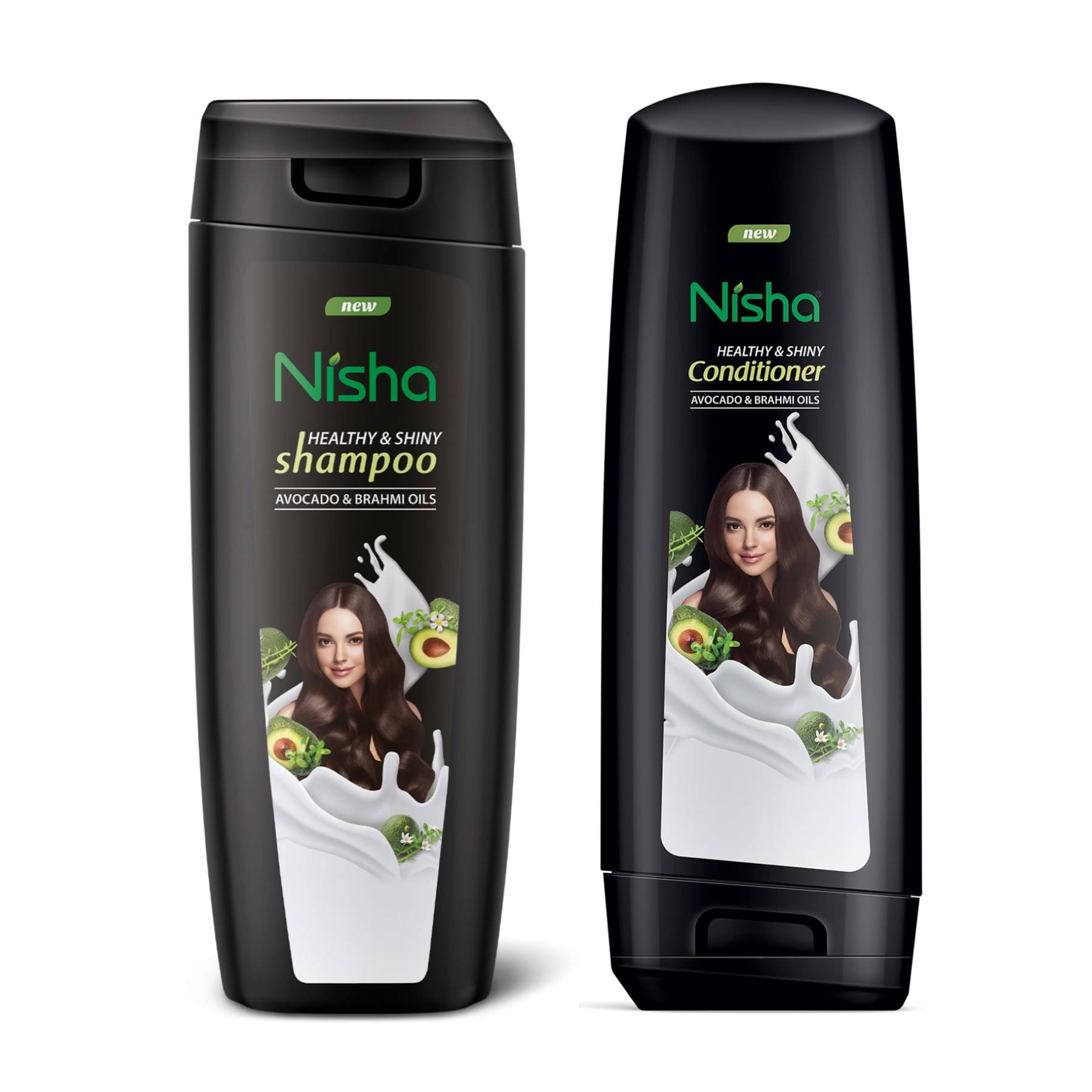 Nisha Shampoo and Conditioner Combo Pack 180ml, Avocado & Brahmi Shampoo Conditioner for Strong Beautiful Hair Nisha Shampoo and Conditioner Combo Pack 180ml, Avocado & Brahmi Shampoo Conditioner for Strong Beautiful Hair