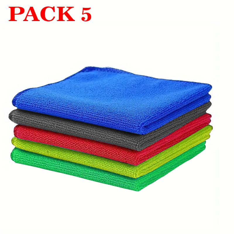     			PROGIENCE Multicolor 250 GSM Microfiber Cloth For Automobile ( Pack of 5 )