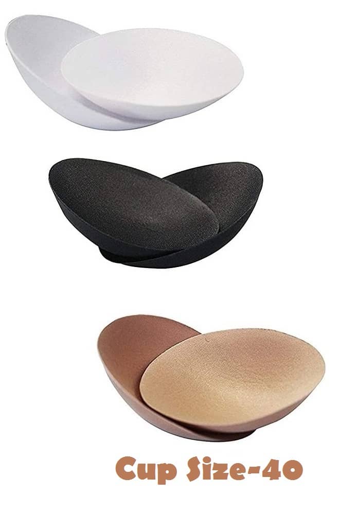 ROKONIC® Bra Cups Pad for Women Round Cotton Cup Bra Pads Blouse Cups Pads(Black,Skin,White) Pack of 3