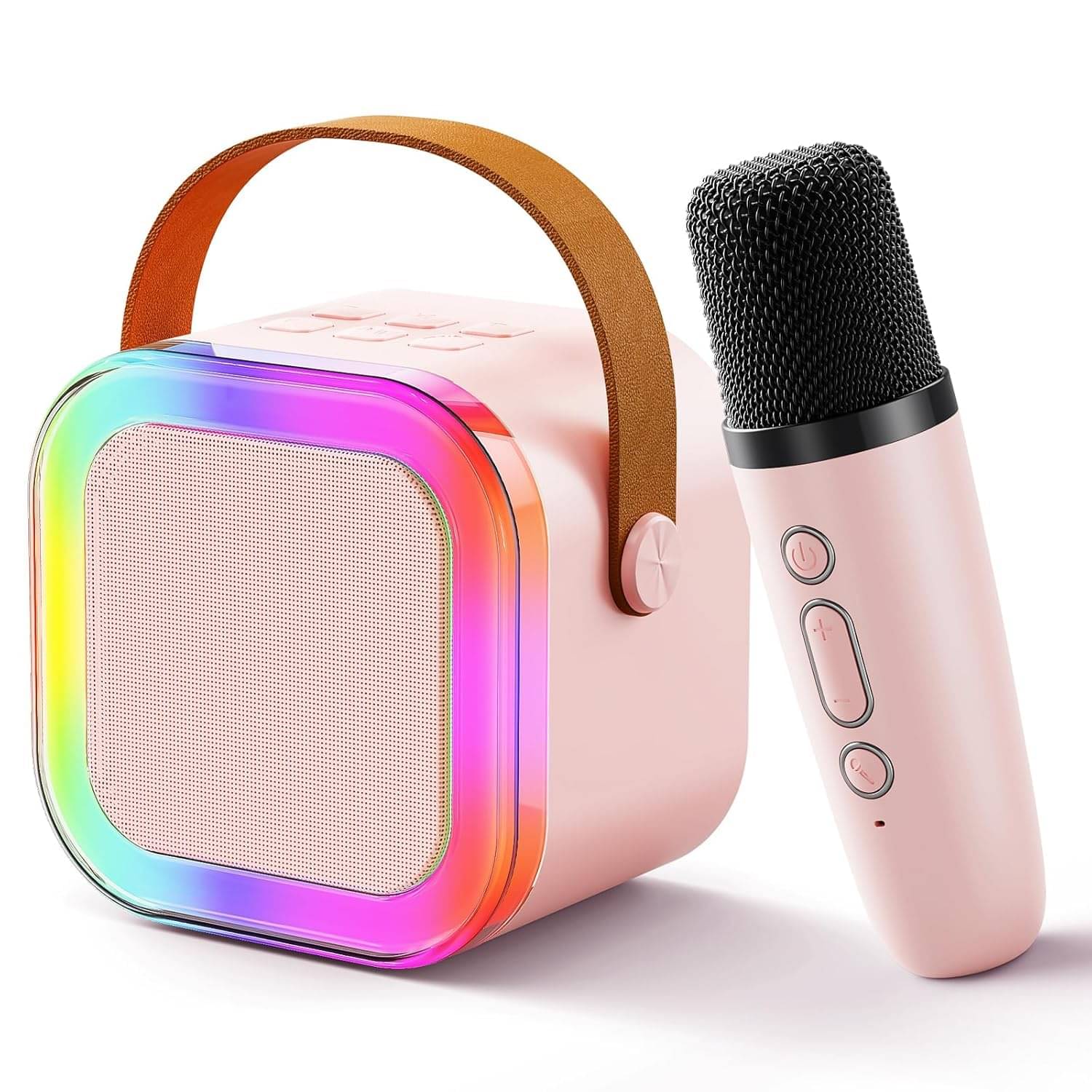     			Rechargeable Wireless Mini Portable Bluetooth Karaoke Machine | Bluetooth Speaker with Microphone & LED Lights - Kids Music Singing Toys for Girl Boy Birthday Gift Ideas