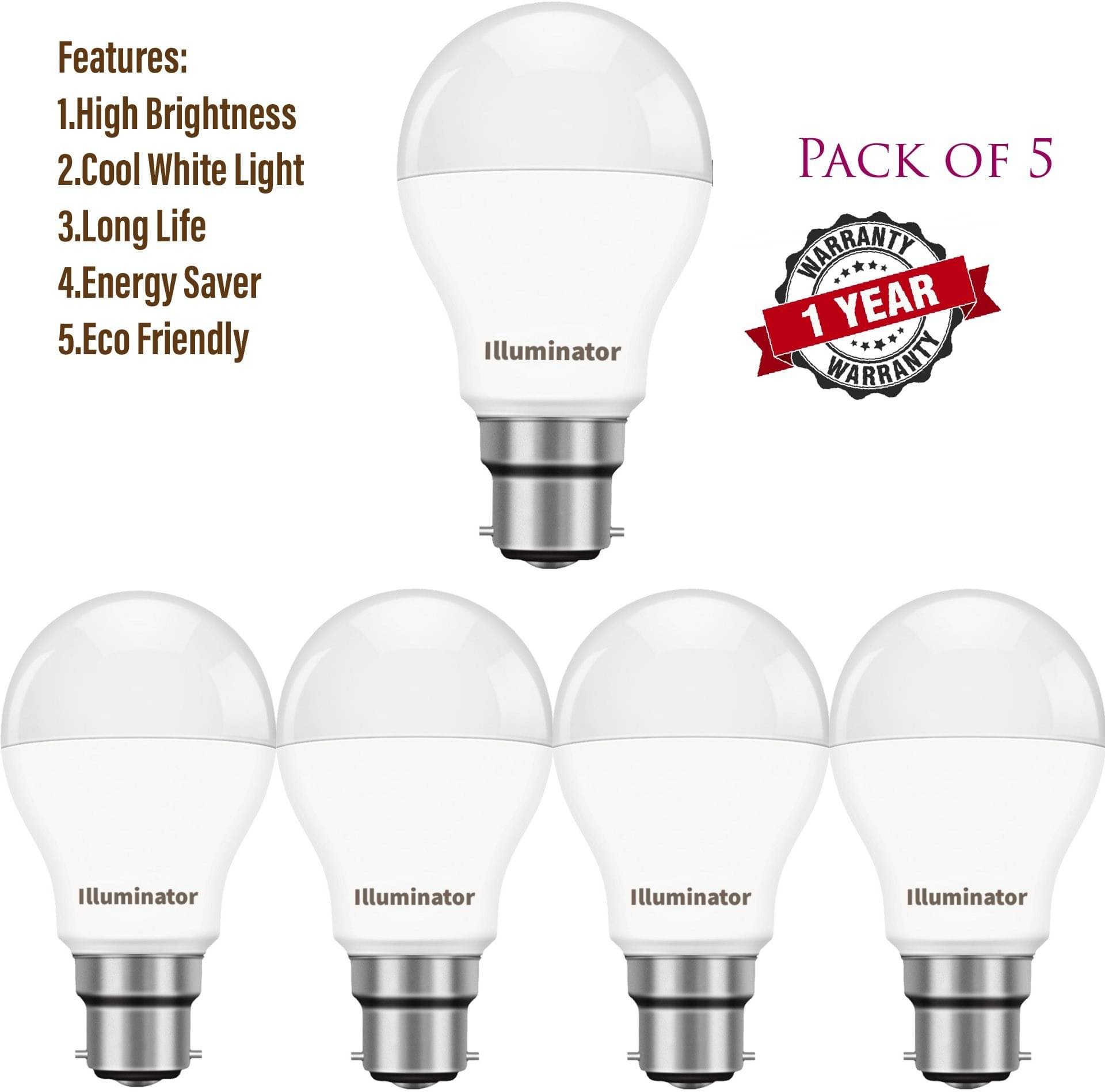 SPARKWORLD 9W Cool Day Light LED Bulb ( Pack of 5 ) SPARKWORLD 9W Cool Day Light LED Bulb ( Pack of 5 )
