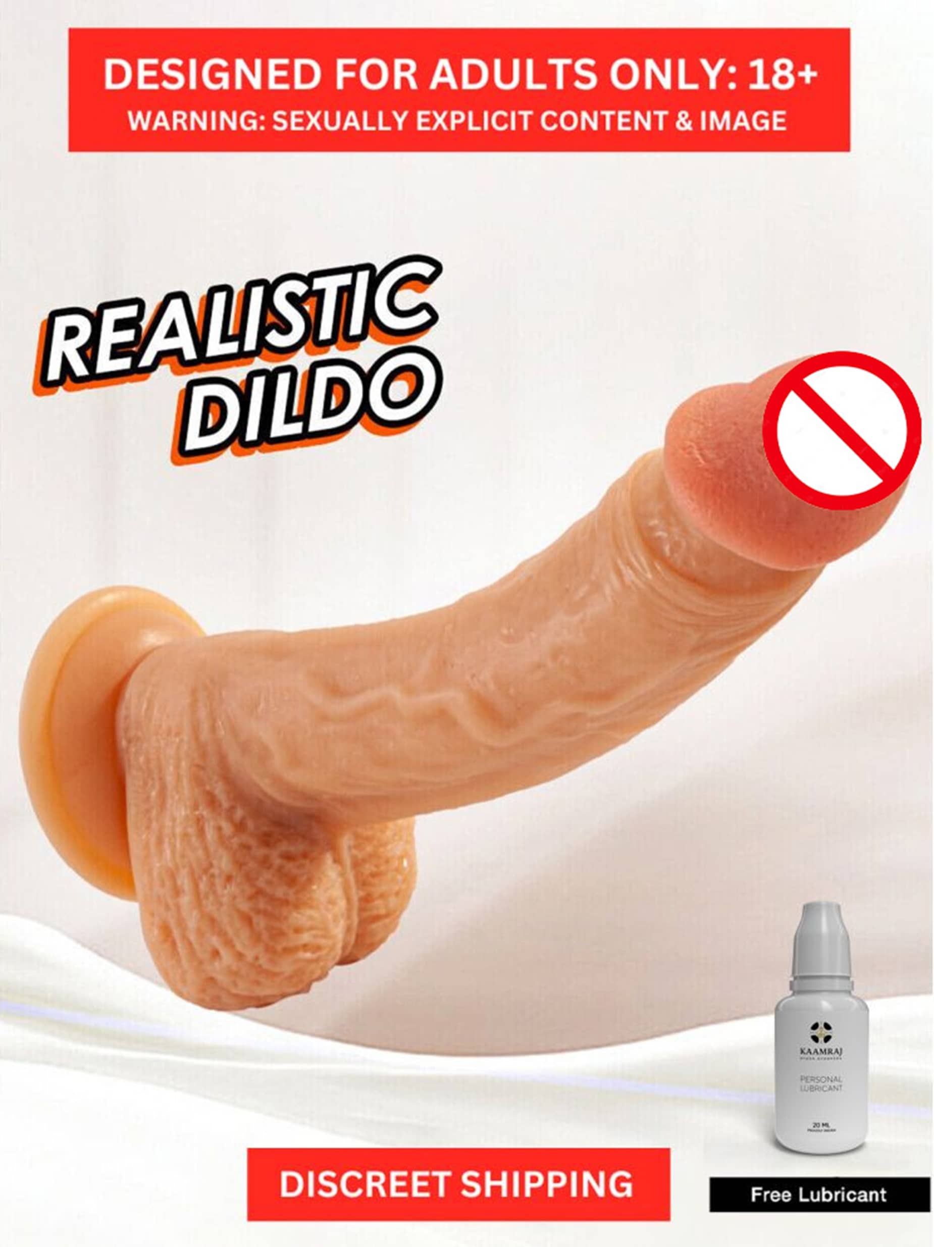 Super Premium Quality Suction Base 8 Inch Pink Head Skin Dildo For Women By Knightriders