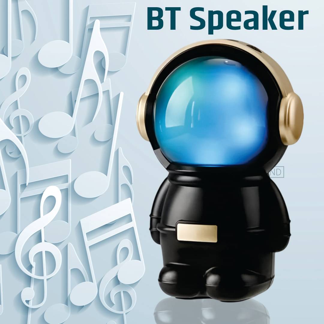     			Tecsox SpaceMan RGB 7 W Bluetooth Speaker Bluetooth V 5.3 with SD card Slot,3D Bass Playback Time 6 hrs Black