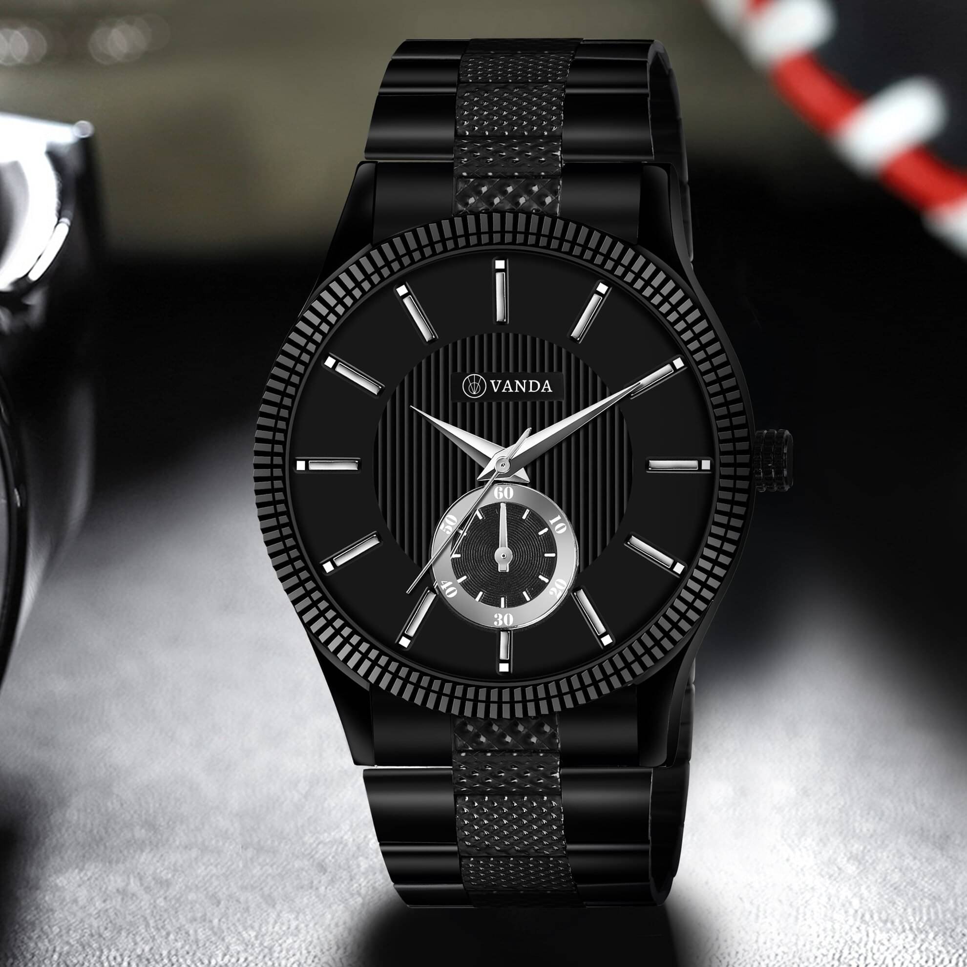     			VANDA Black Stainless Steel Analog Men's Watch