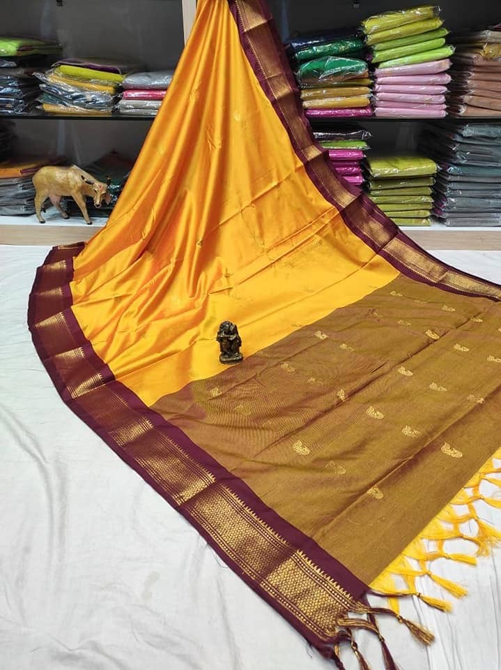 VEERAIVA Cotton Silk Embellished Saree With Unstitched Blouse Piece ( Multicolor2 ) - Sarees | Buy online on ZillyBuy