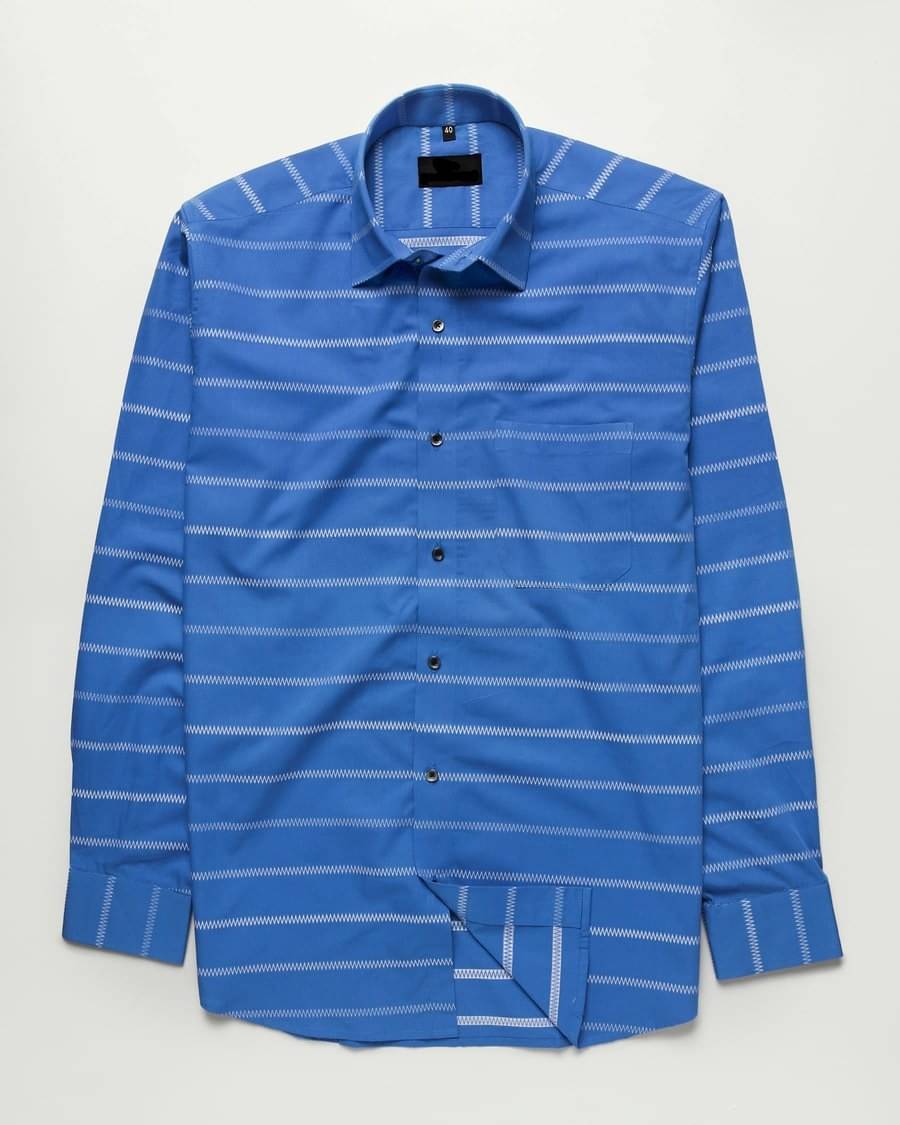 VERTUSY 100% Cotton Regular Fit Printed Full Sleeves Men's Casual Shirt - Blue ( Pack of 1 ) VERTUSY 100% Cotton Regular Fit Printed Full Sleeves Men's Casual Shirt - Blue ( Pack of 1 )