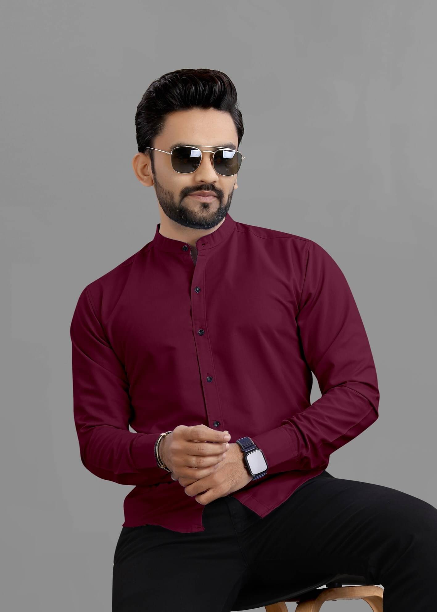 VTEXX Cotton Blend Regular Fit Solids Full Sleeves Men's Casual Shirt - Wine ( Pack of 1 ) VTEXX Cotton Blend Regular Fit Solids Full Sleeves Men's Casual Shirt - Wine ( Pack of 1 )